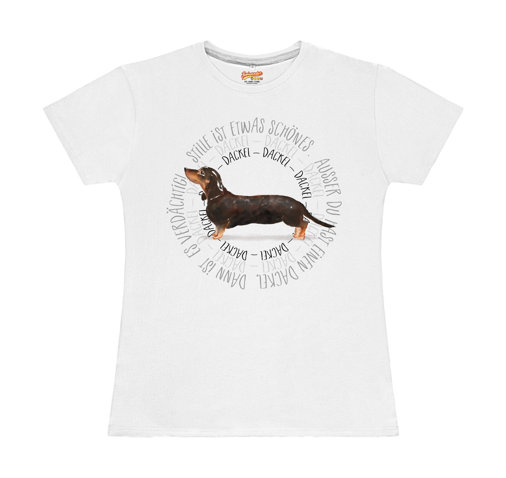 DACKEL DAMEN T-SHIRT CIRCLE Watercolor by SIVIWONDER