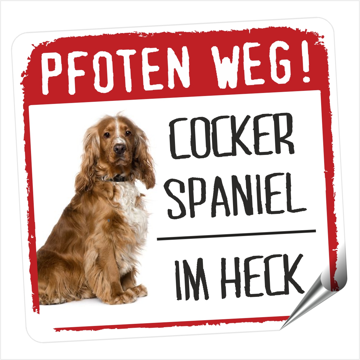 Cocker Spaniel Spanier No.5 Aufkleber PFOTEN WEG Hundeaufkleber Folie Hund