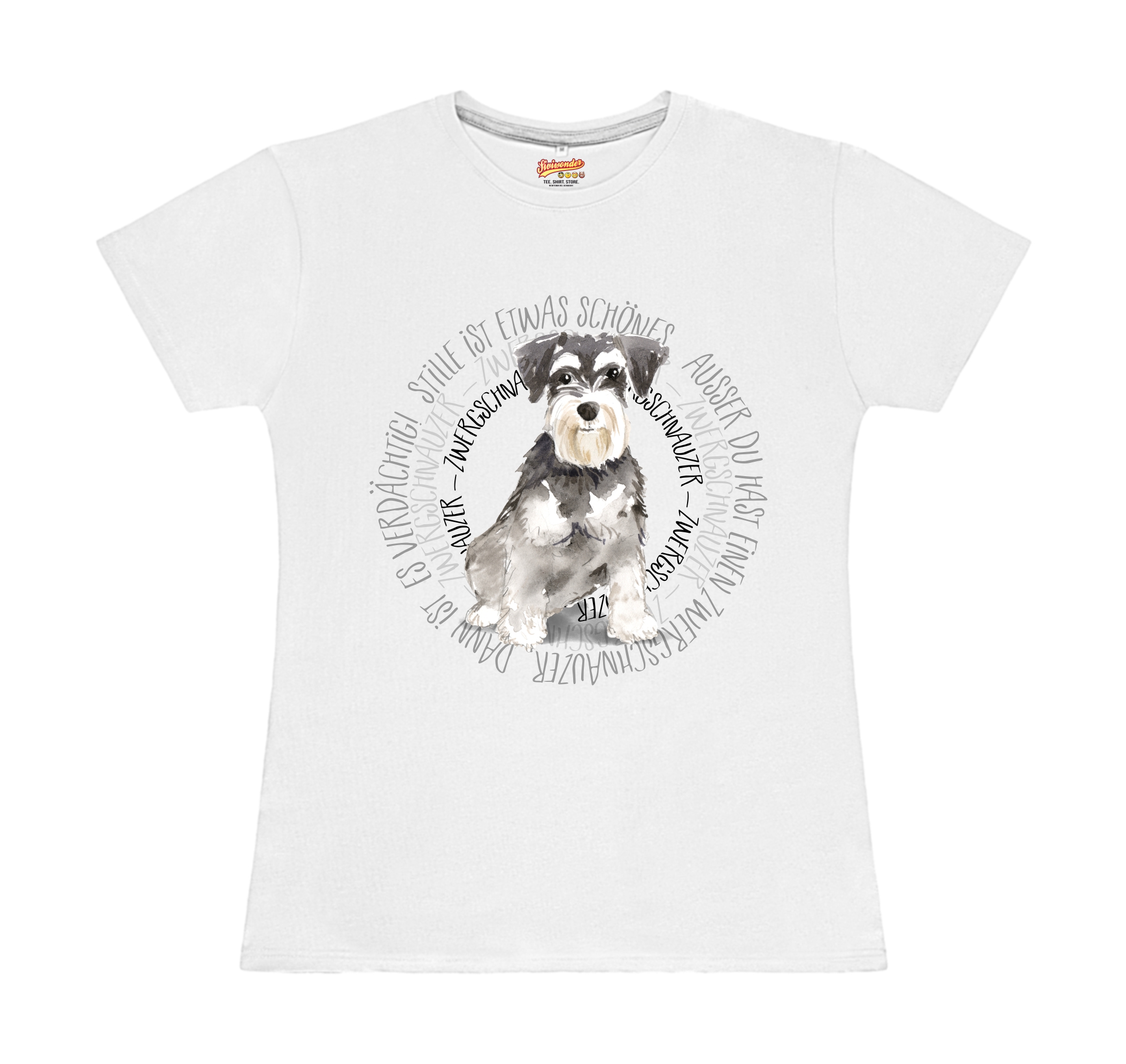 ZWERGSCHNAUZER DAMEN T-SHIRT CIRCLE Watercolor by SIVIWONDER