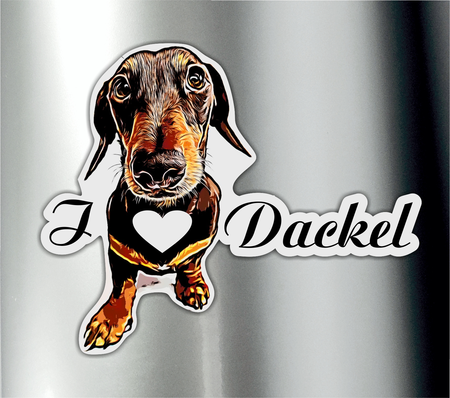 Siviwonder Dackel Teckel Hundeaufkleber - I Love Dackel Liebe Auto Aufkleber autoaufkleber Hund Foli