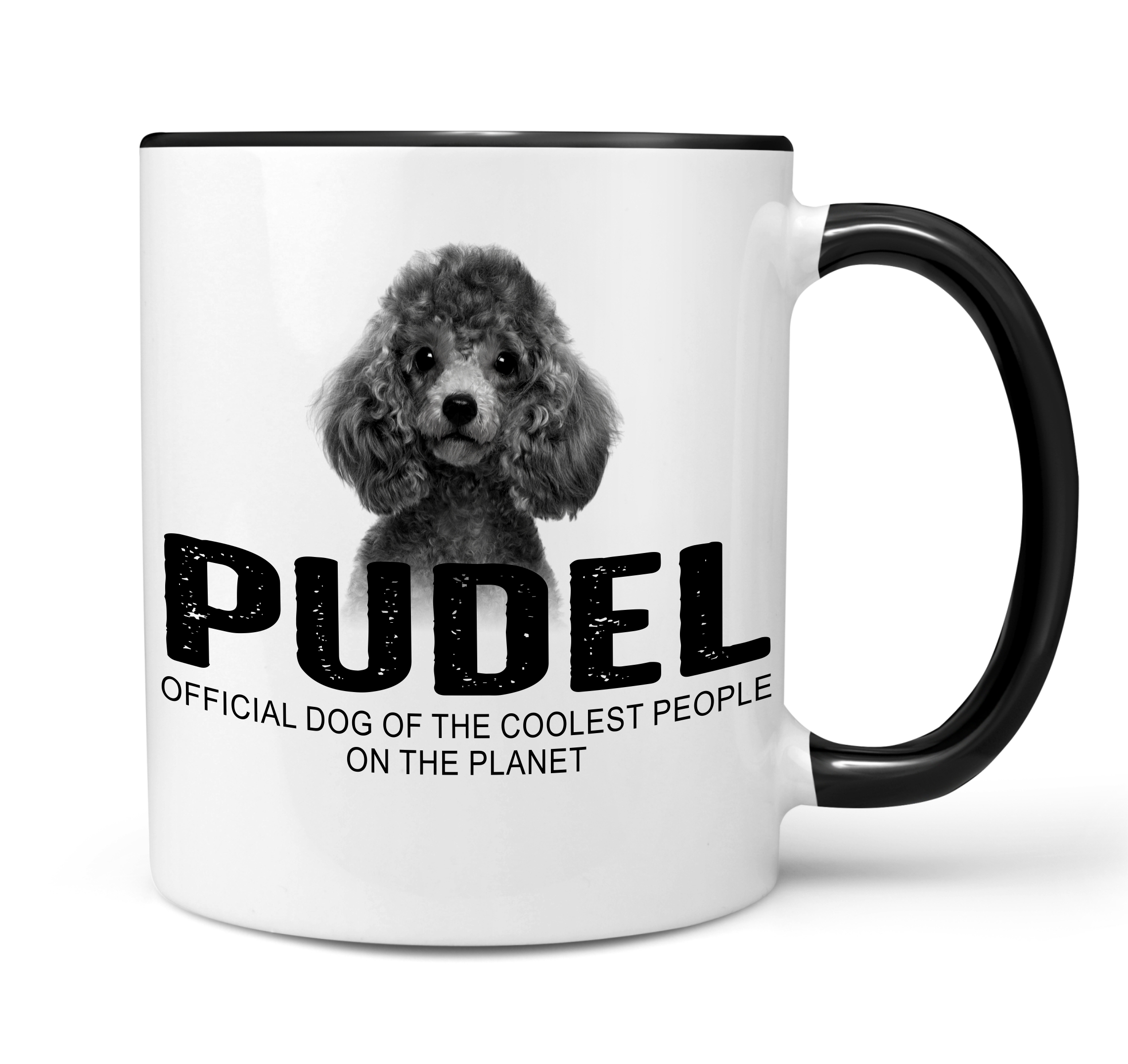 Pudel Pudle Poodle Caniche  Barbone Großpudel Zwergpudel Dog Tasse Kaffeetasse Kaffeebecher happy Design by Siviwonder