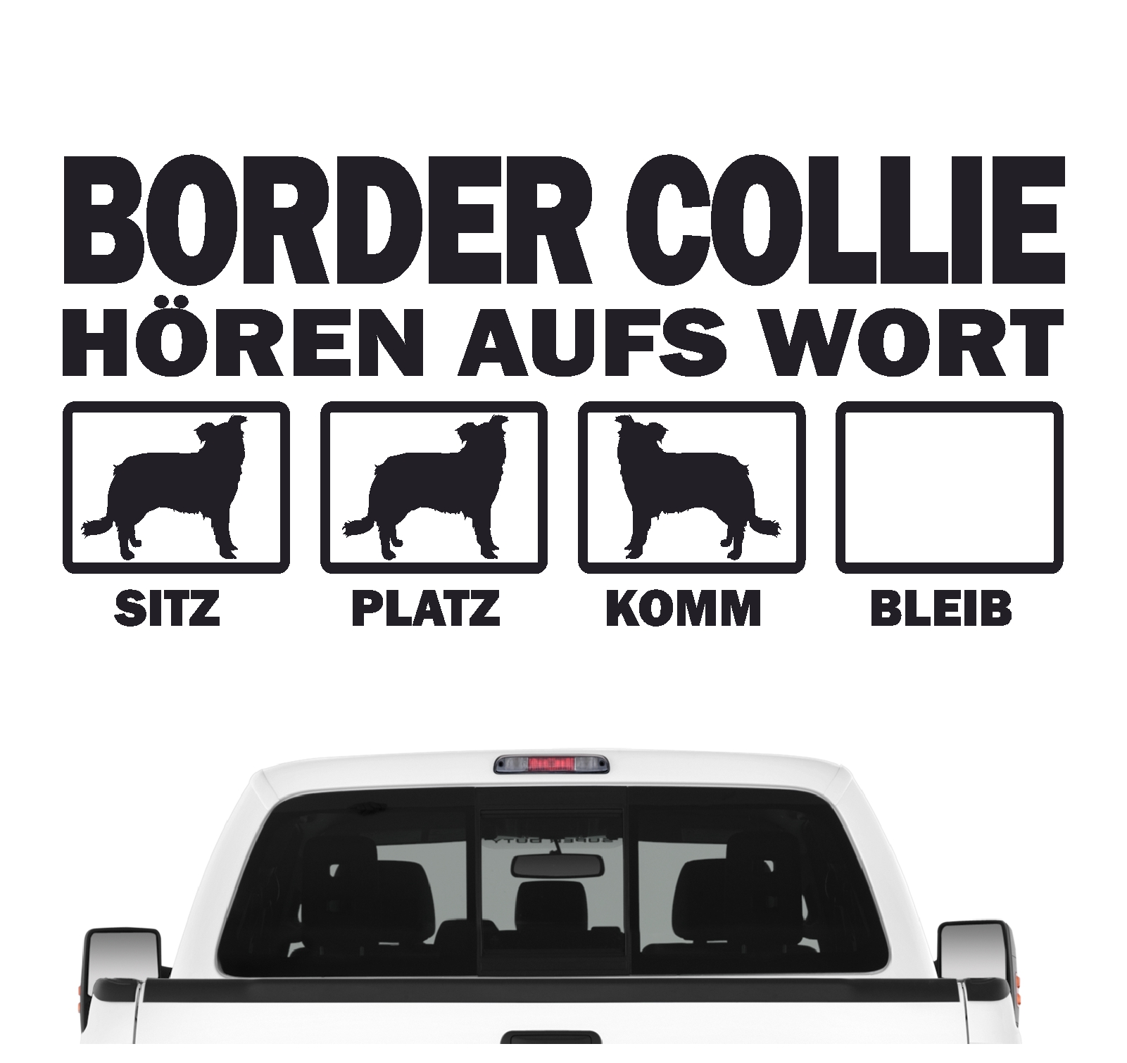 Border Collie Sheepdog Scotch Sheep Dog  Hört aufs Wort Hunde Aufkleber Sticker Autoaufkleber