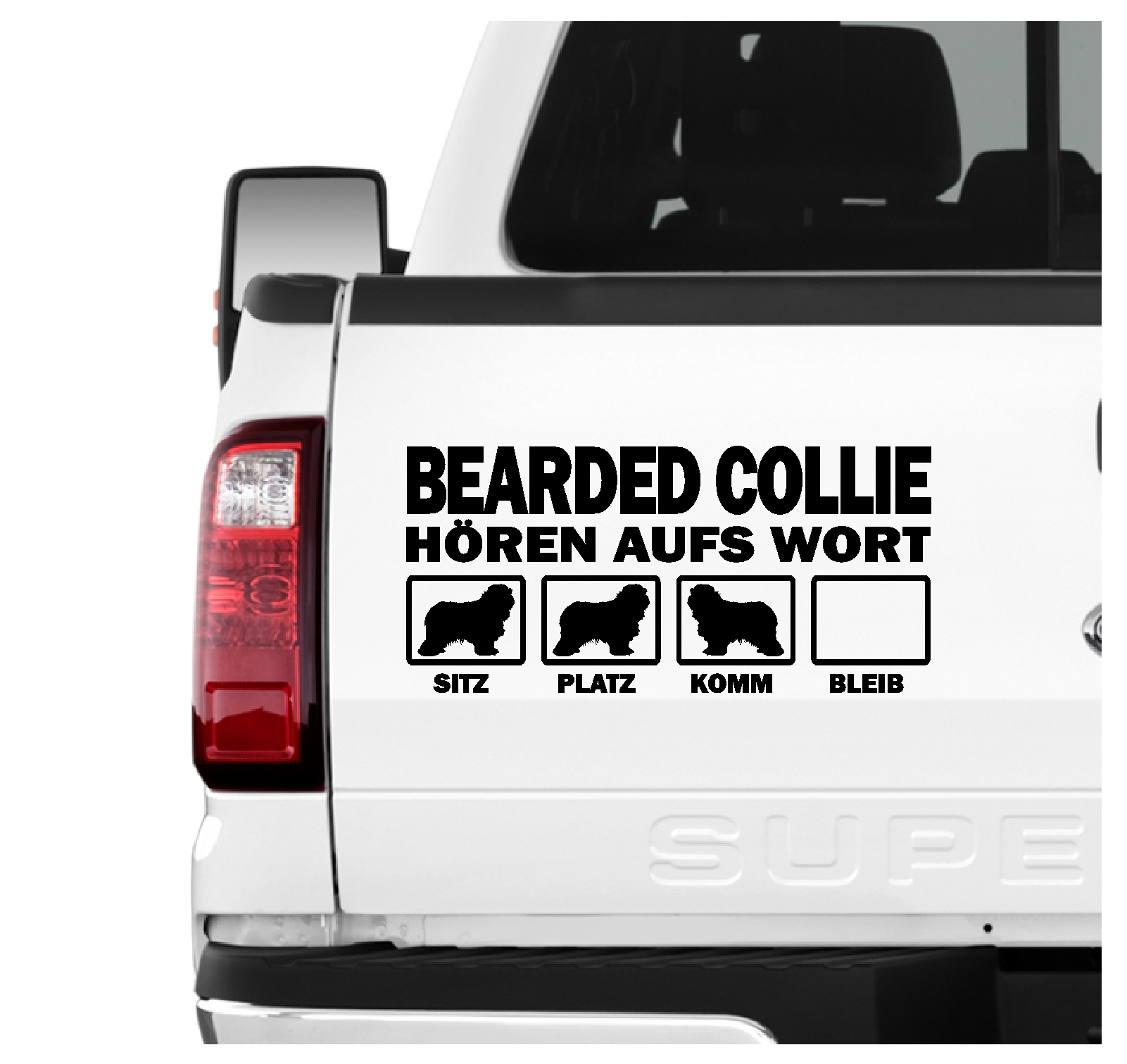 Bearded Collie Beardie Argle Bargle Highland Collie Dog  Hört aufs Wort Hunde Aufkleber Sticker Autoaufkleber