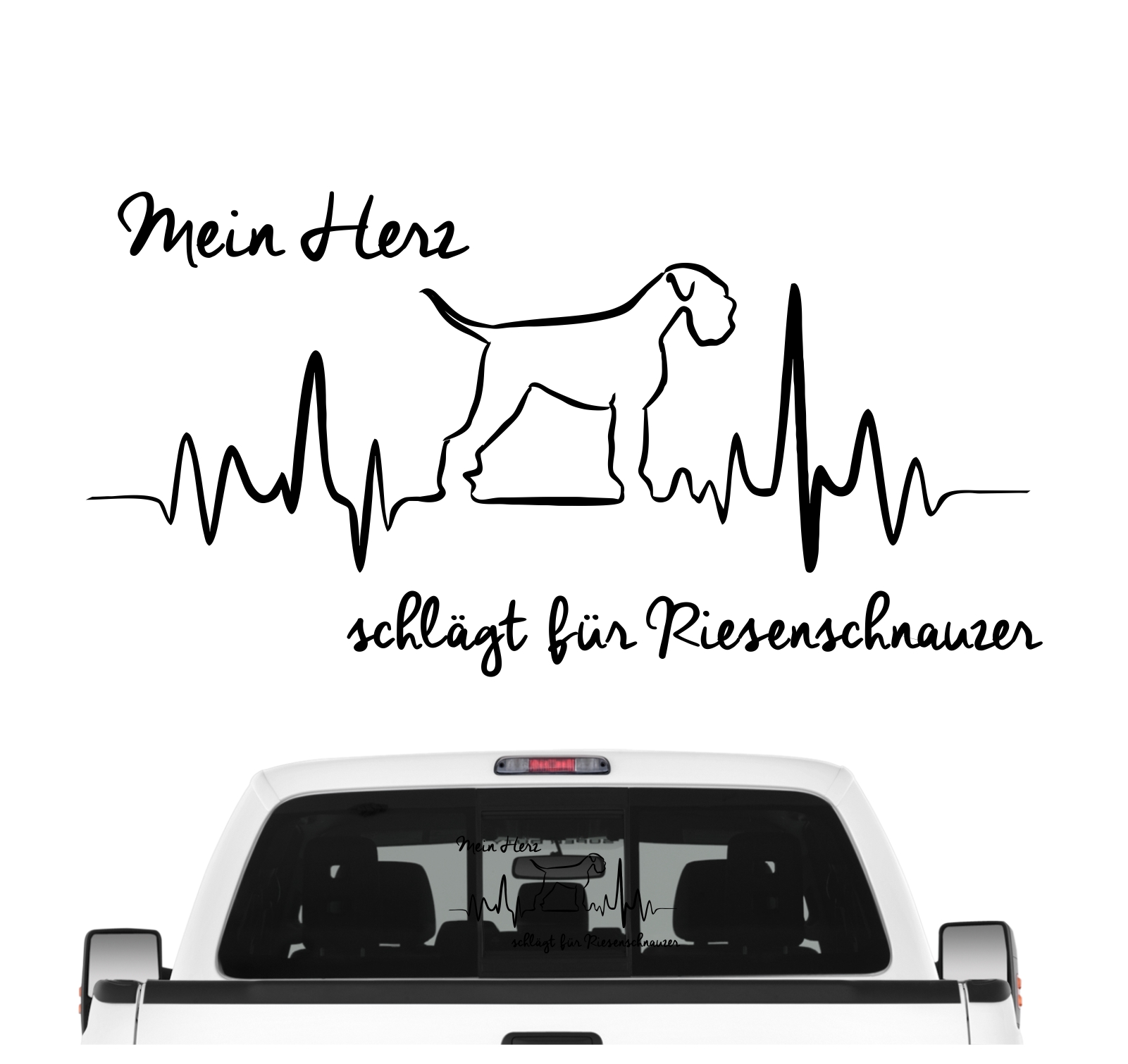 Riesenschnauzer Schnauzer Münchner Russian Bear Riesen Dog Hundeaufkleber Herz AUTOAUFKLEBER Aufkleber Hunde