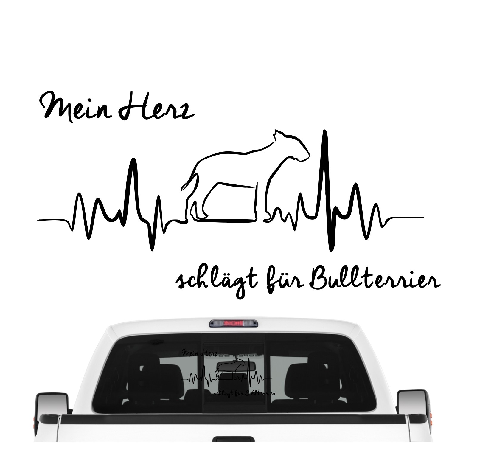 Bullterrier Bully Bull Terrier Gladiator Dog Hundeaufkleber Herz AUTOAUFKLEBER Hunde HEARTBEAT EKG by SIVIWONDER