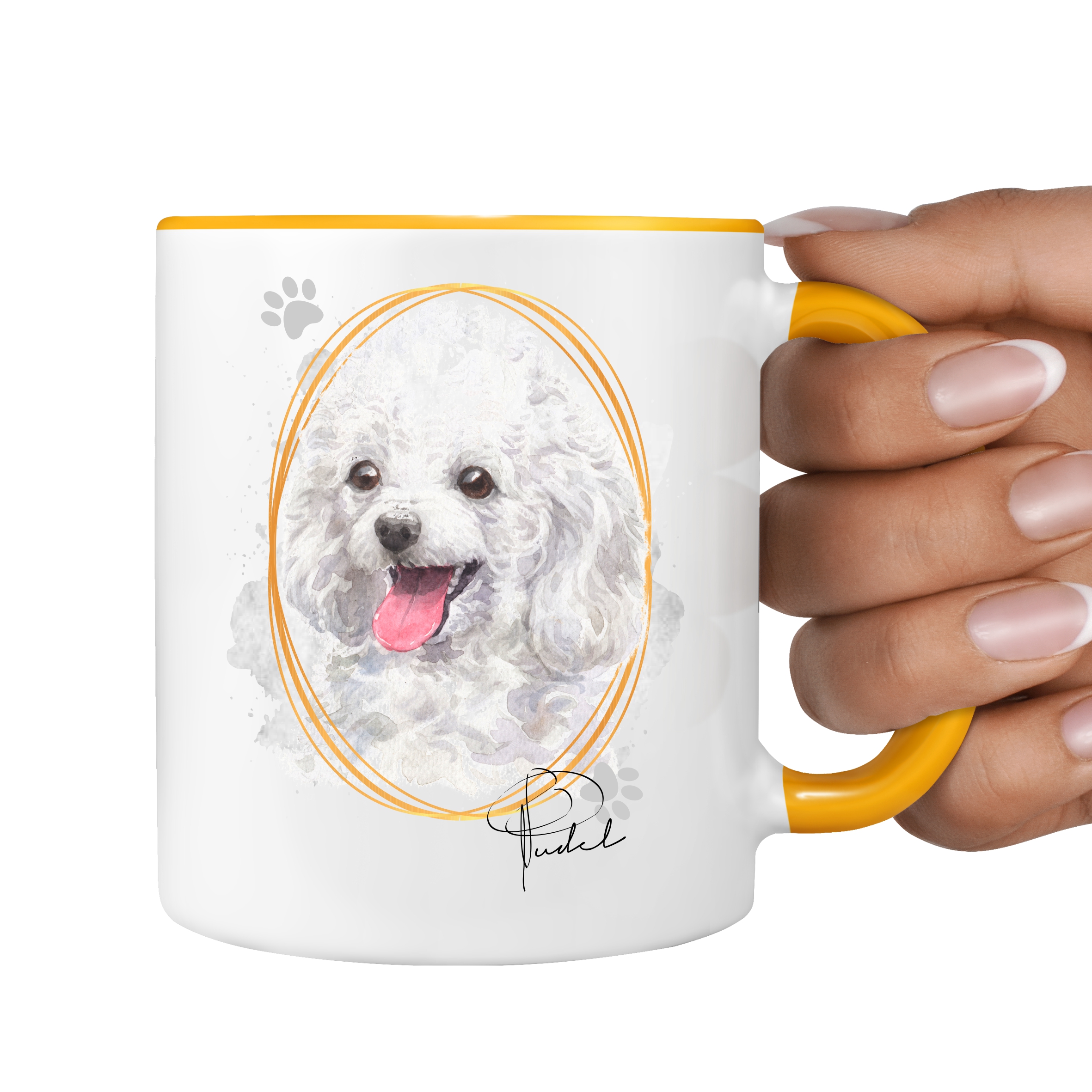 Pudel weiß Tasse SIGNATURE DOGS Hund Motiv Hundemotiv Kaffee