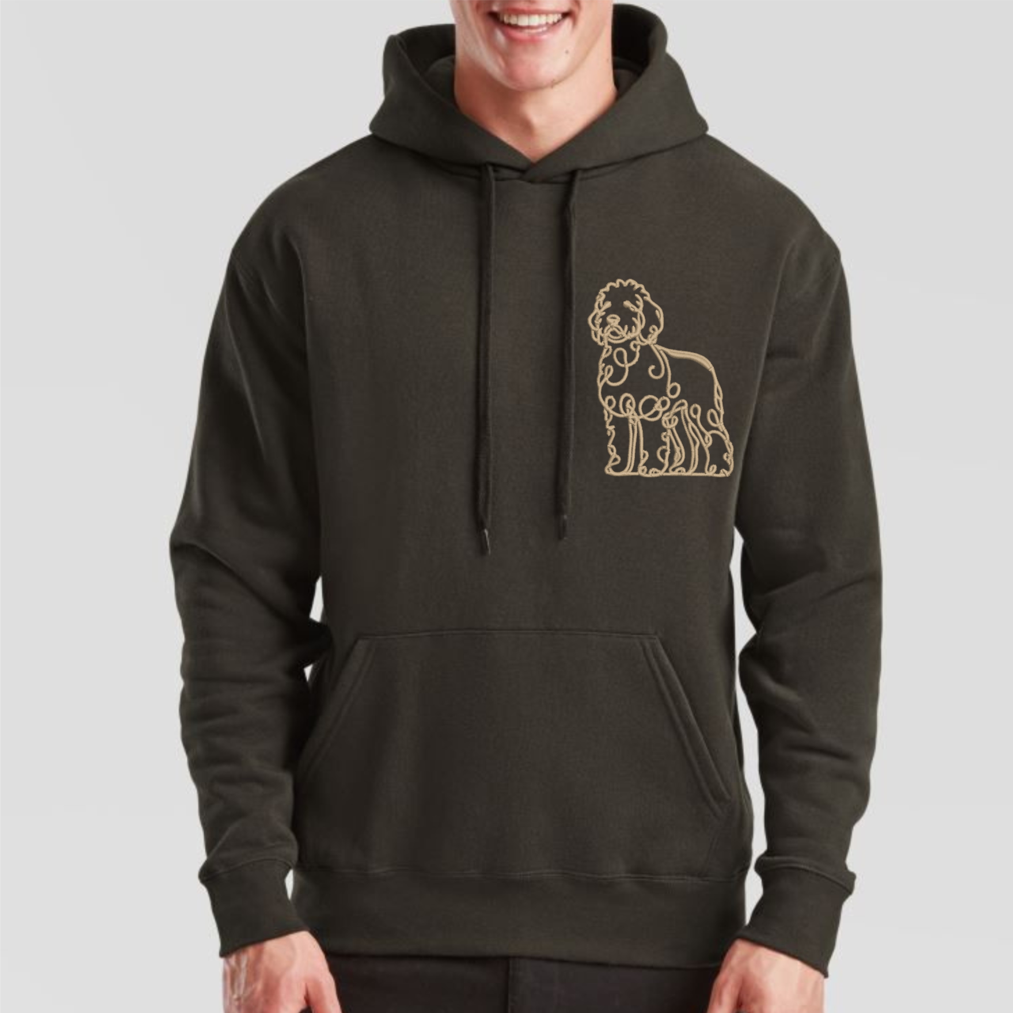 Hoodie Goldendoodle gestickt Hund wählbare Stickerei kuschelig Stickerei personalisiert Golden Retri