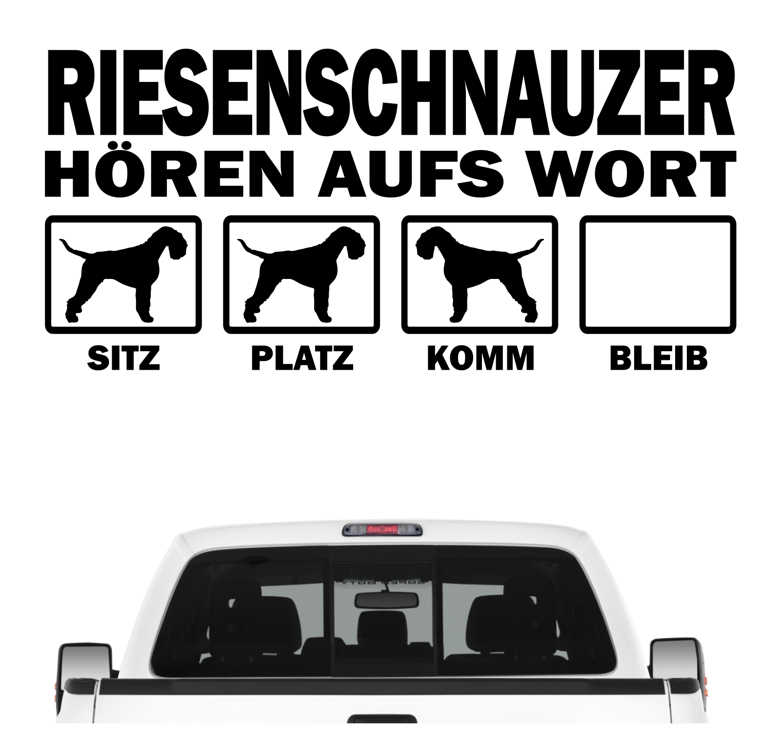 Riesenschnauzer Schnauzer Münchner Russian Bear Riesen Hört aufs Wort Hunde Aufkleber Sticker Autoaufkleber Wandtattoo Tattoo