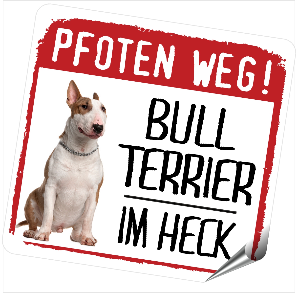 Bullterrier Bully Bull Terrier No.2 Autoaufkleber PFOTEN WEG Hundeaufkleber Aufkleber Folie Hund