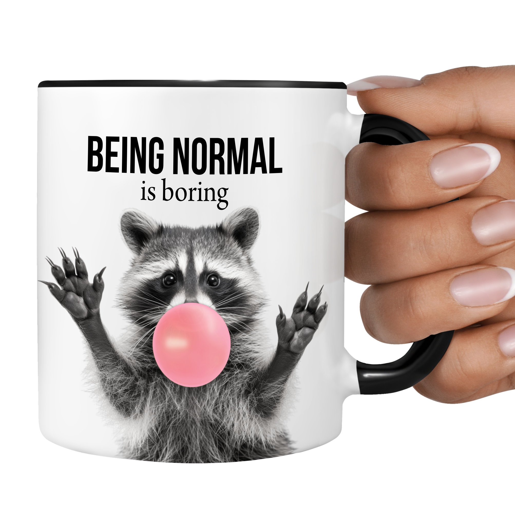 Waschbär lustiges Bild Bubble normal  Büro Freund Tasse Kaffee lustig Kaffeebecher Mug Design Design by Siviwonder