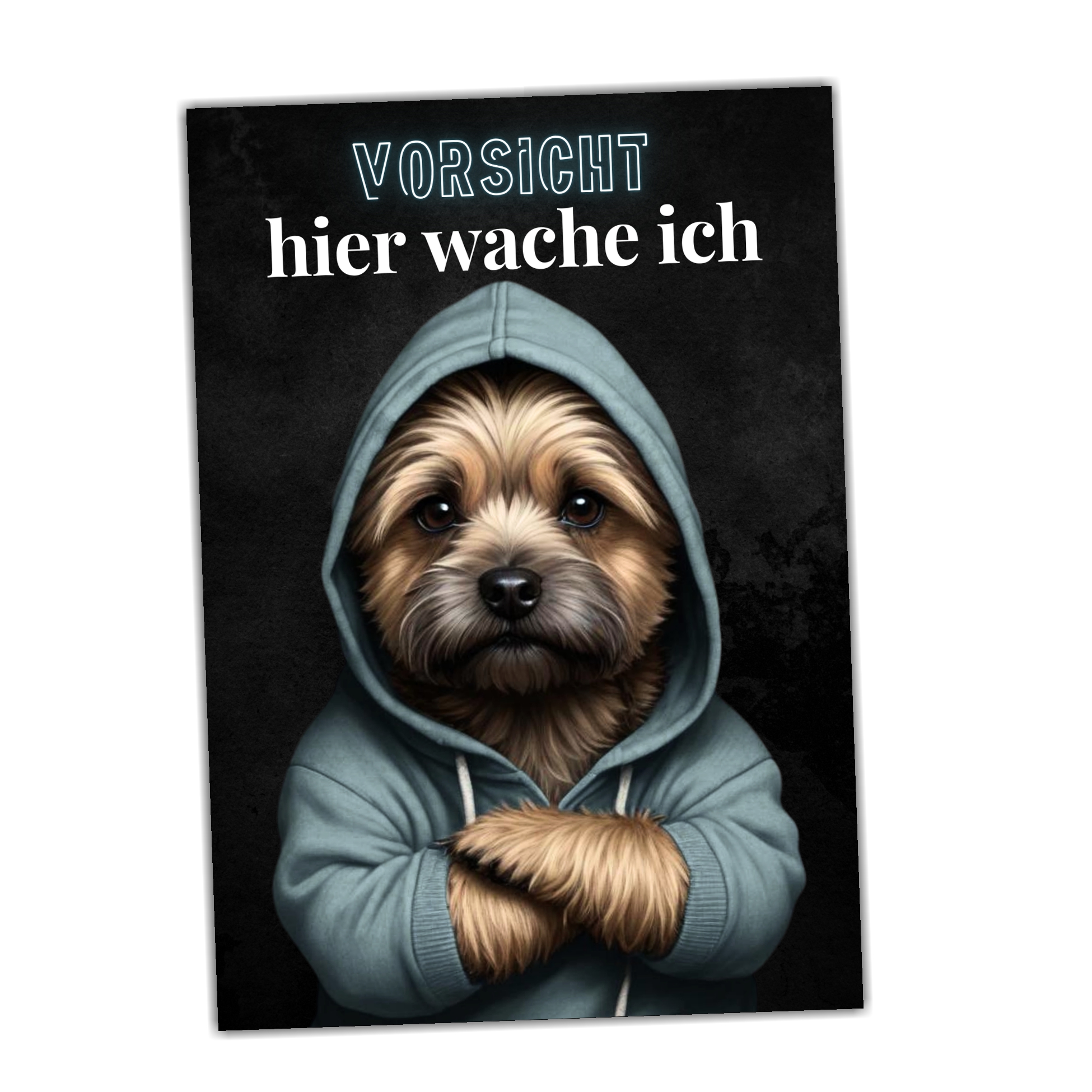 Hundeschild Schild Vorsicht Cairn Terrier Dog Spruch Türschild Warnschild Hund hier wache ich