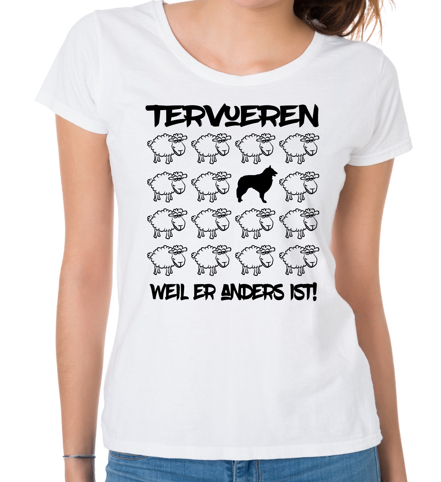 TERVUEREN DAMEN T-SHIRT BLACK SHEEP by SIVIWONDER