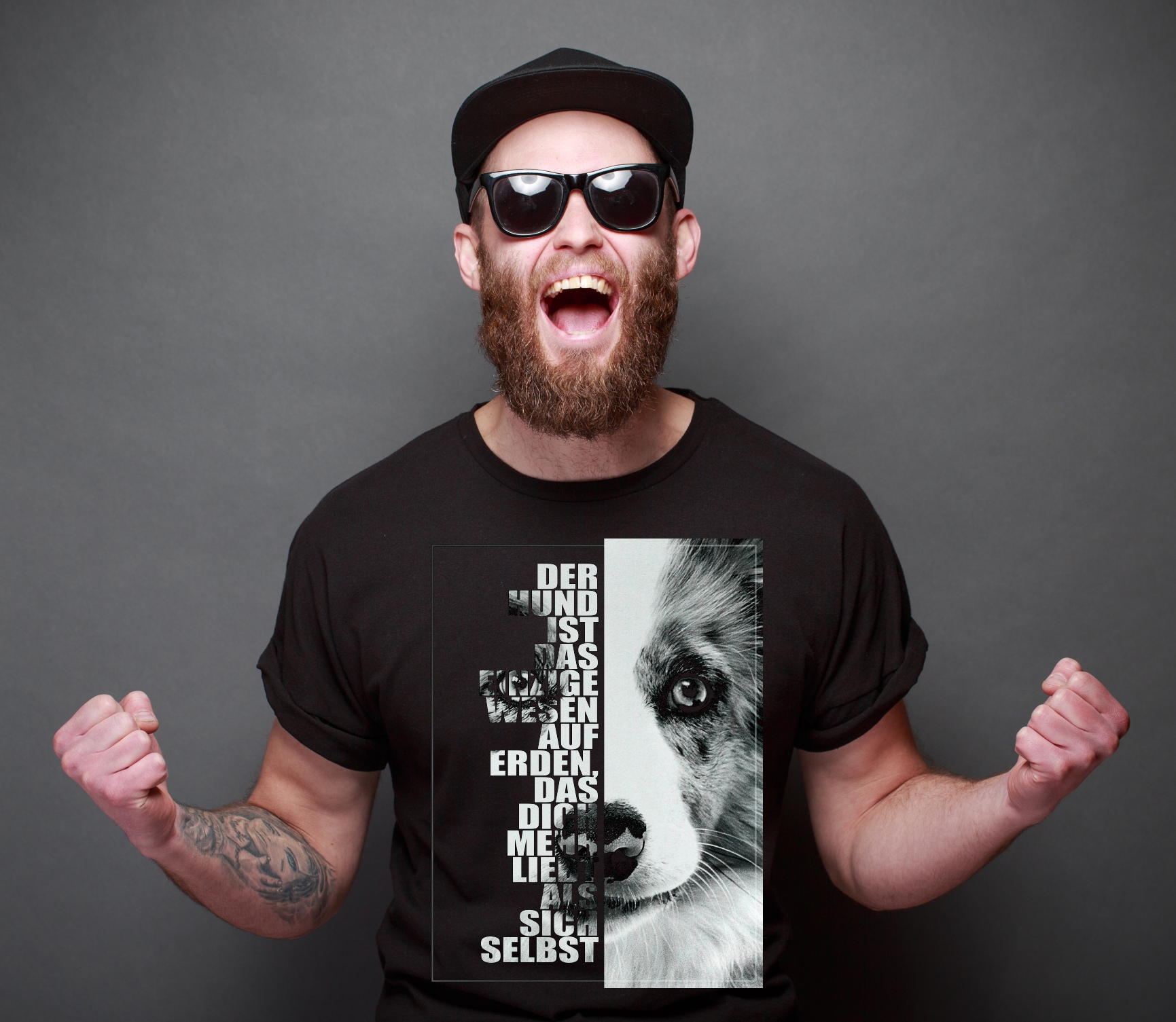 Border Collie Unisex T-Shirt Face Hundemotiv Sheepdog Scotch Sheep Dog