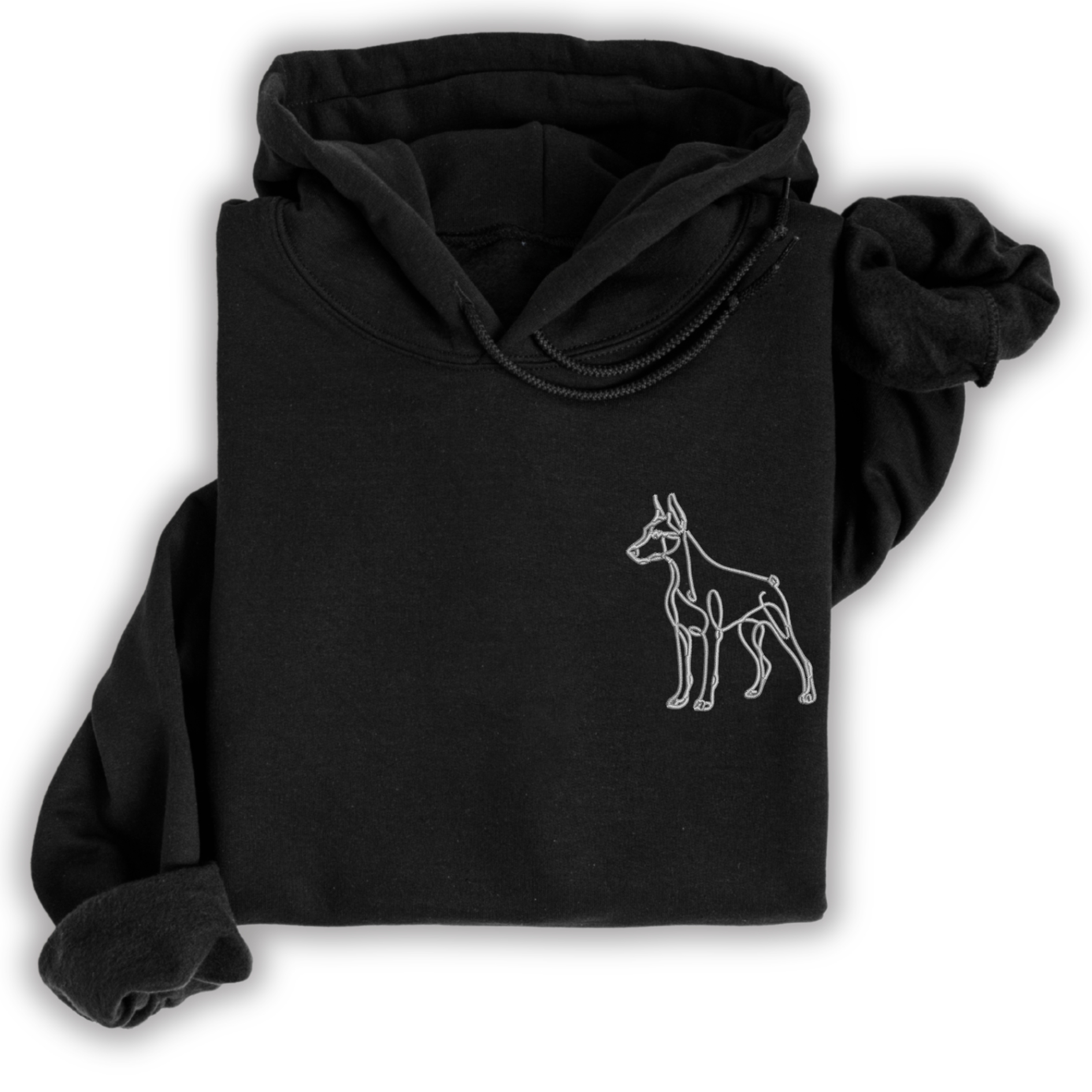 Hoodie Dobermann Dobi gestickt Hund wählbare Stickerei kuschelig Stickerei personalisiert