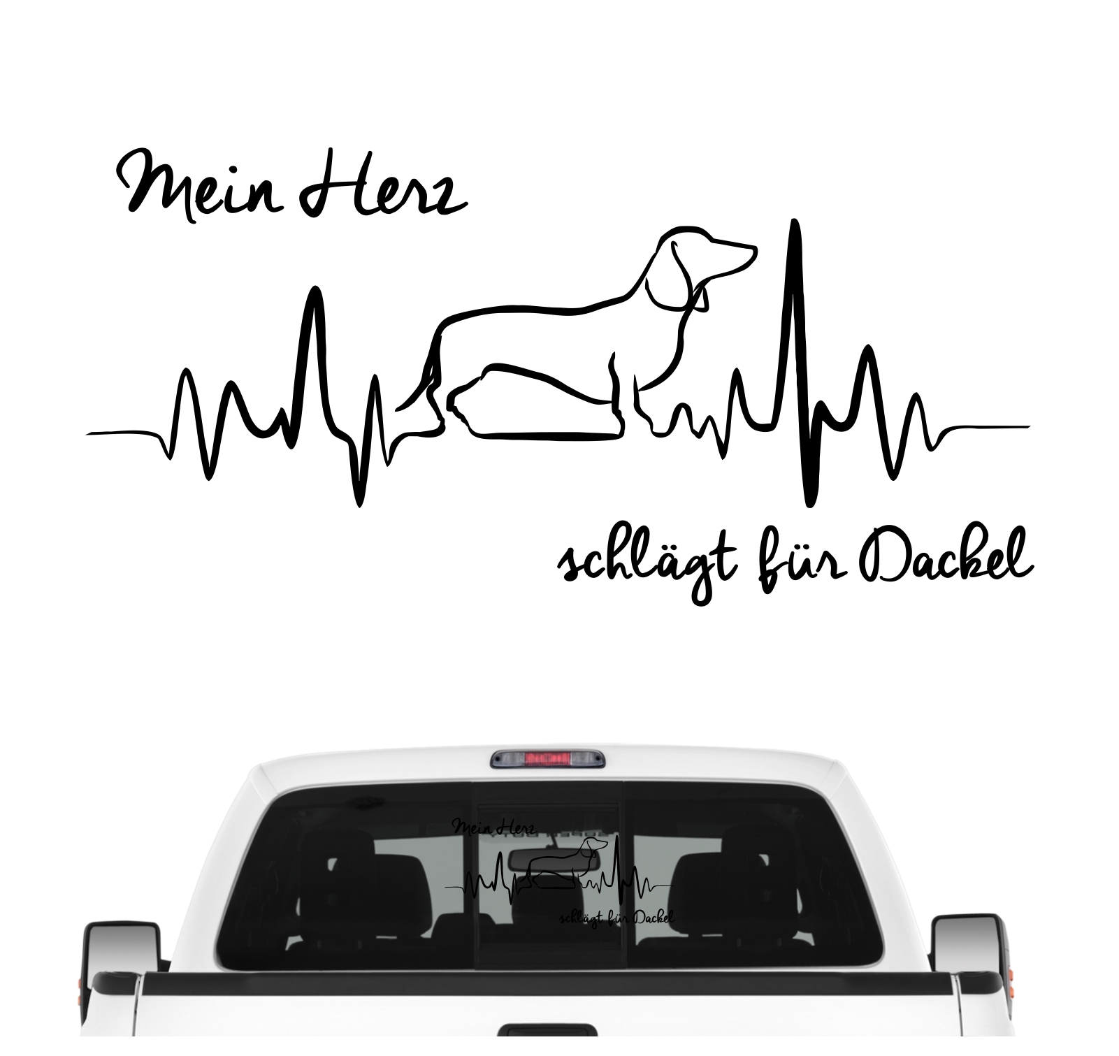 Dackel Teckel Dachshund Wiener  Dog Hundeaufkleber Herz AUTOAUFKLEBER Hunde HEARTBEAT EKG by SIVIWONDER