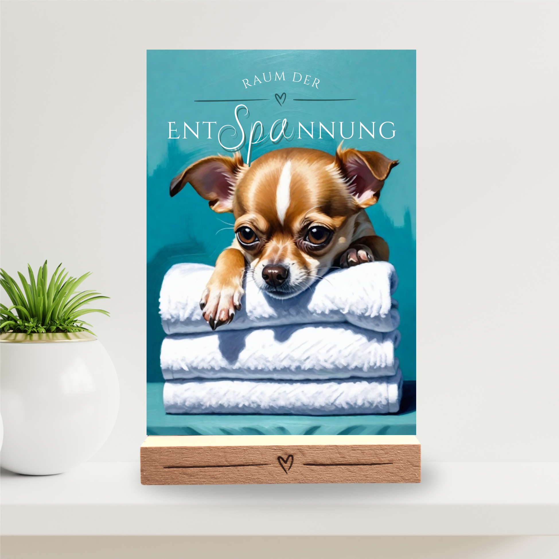 Hundeschild Deko Badezimmer Wellness  Chihuahua Chi Schild Spruch