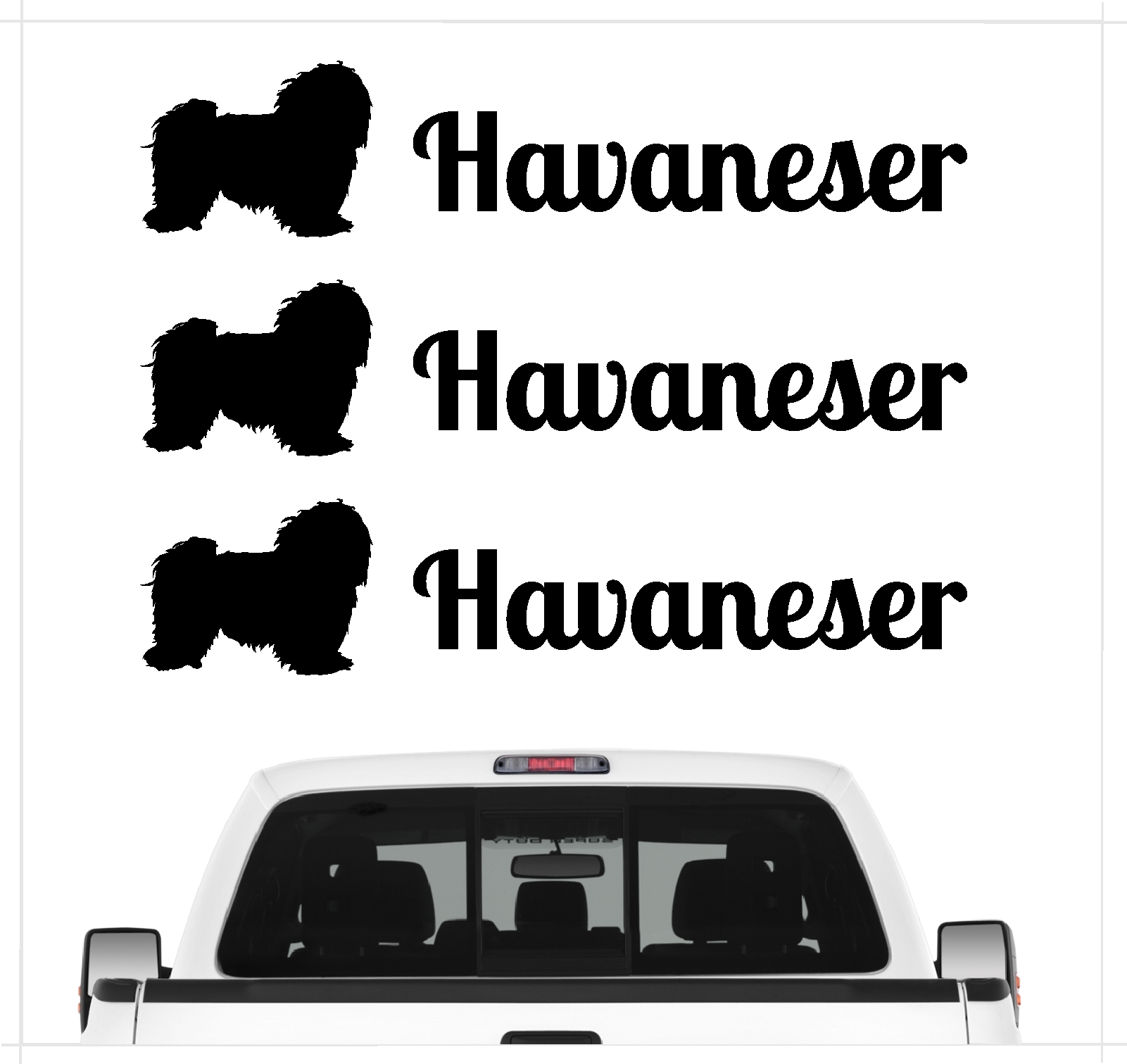 Havaneser Havanese Aufkleber 3er Set Hundeaufkleber Hundemotiv Hund Folie