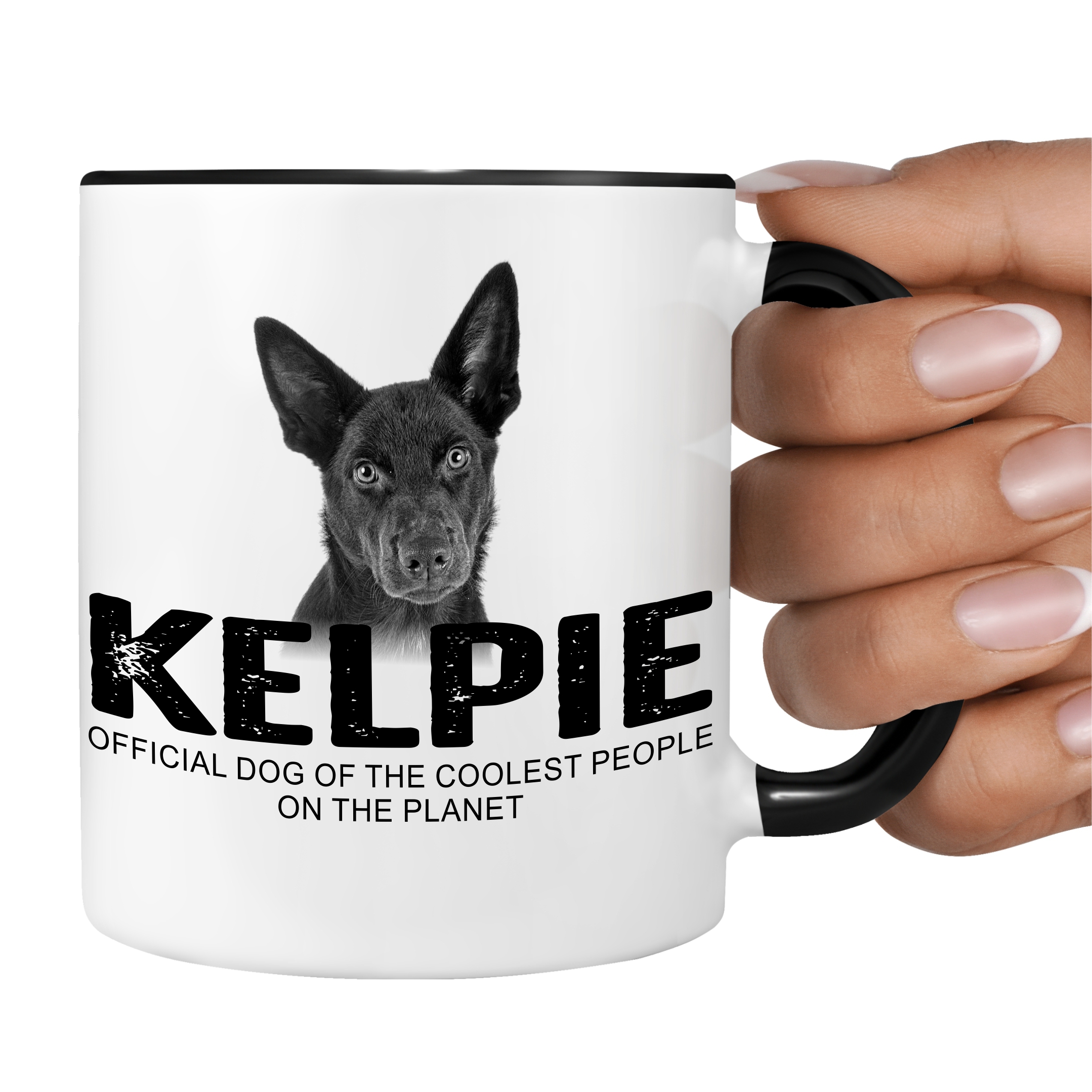 Kelpie Australian Barb  Dog Tasse Kaffeetasse Kaffeebecher happy Design by Siviwonder