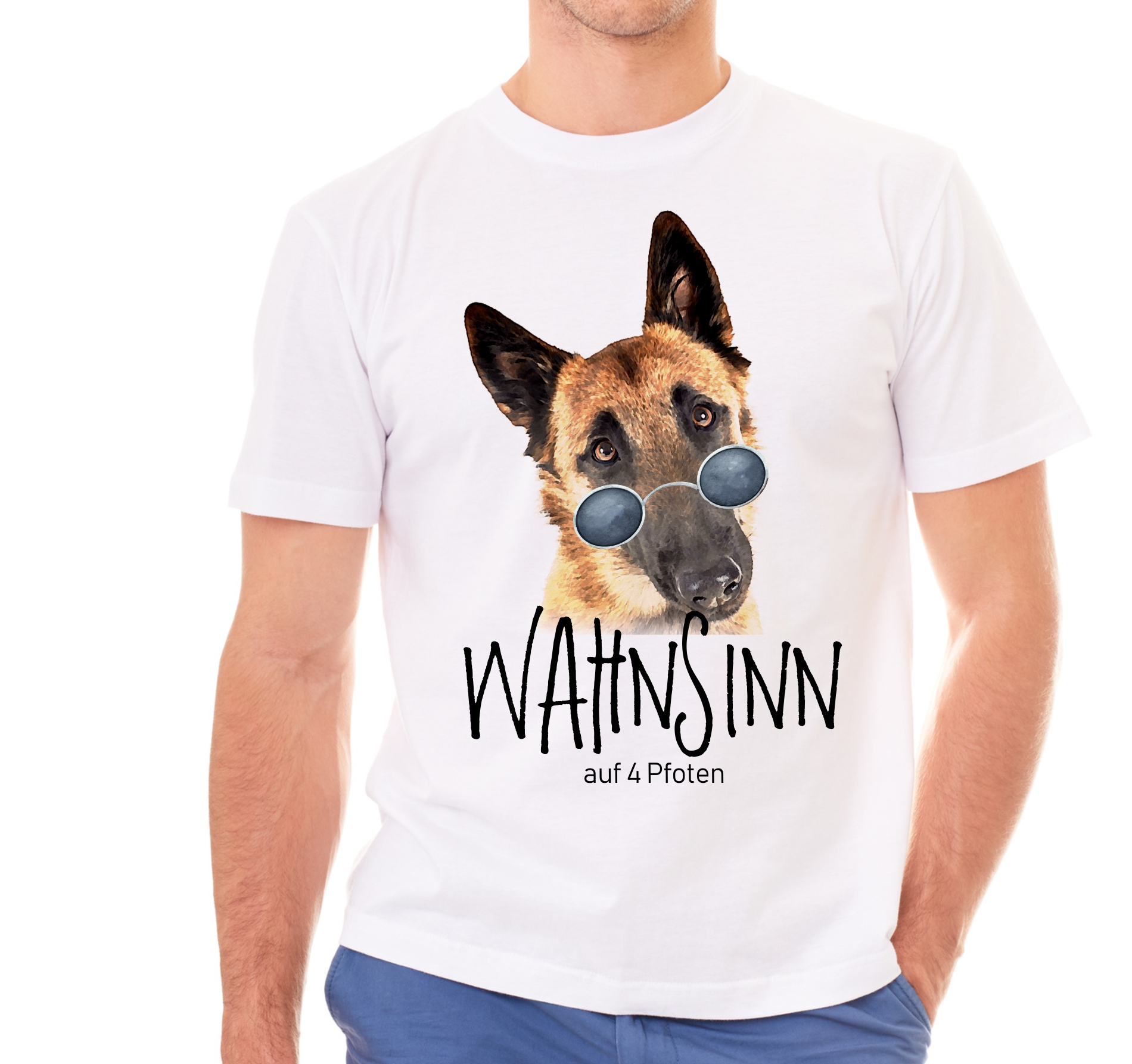 Malinois Wahnsinn 4 Pfoten UNISEX T-SHIRT Mali Motiv by SIVIWONDER
