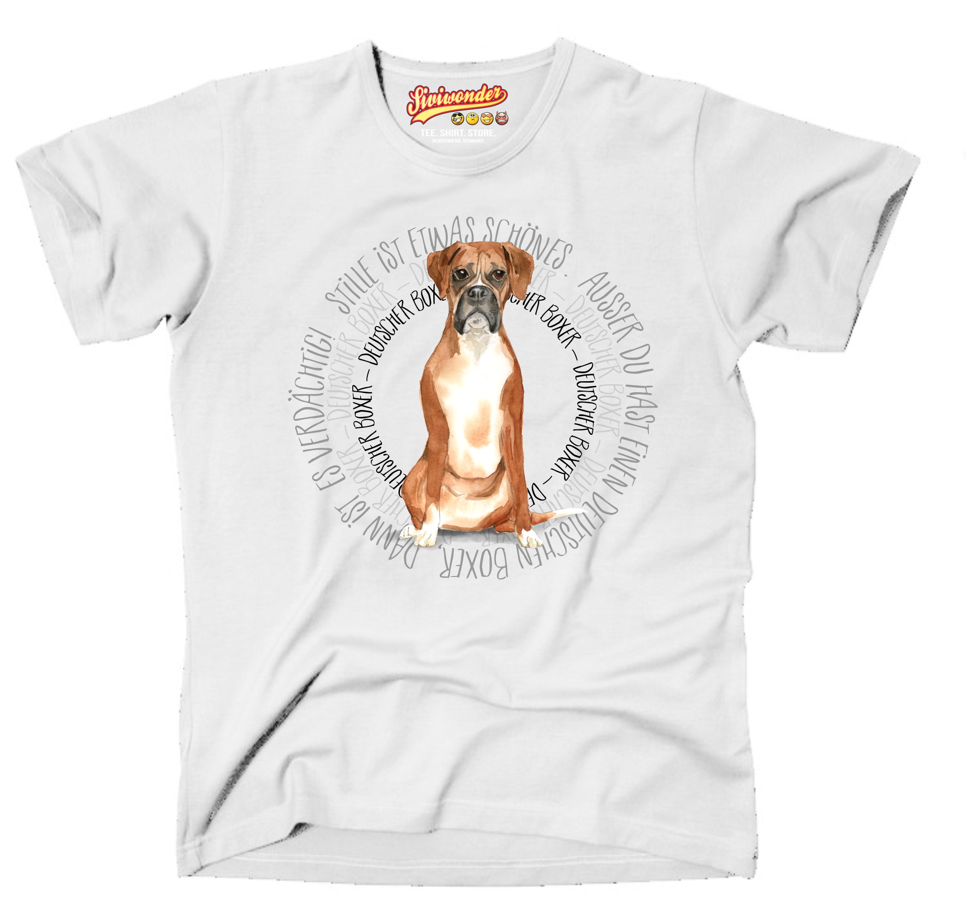 BOXER UNISEX T-SHIRT CIRCLE Watercolor by SIVIWONDER