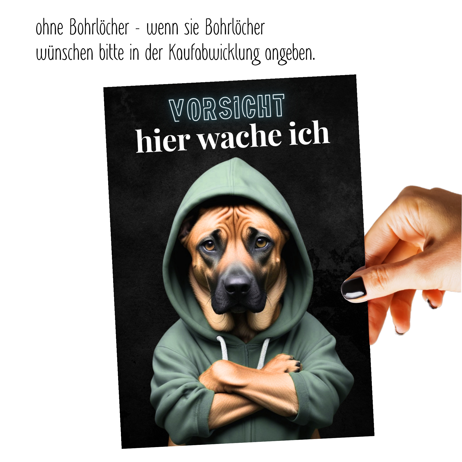 Hundeschild Schild Vorsicht Rhodesian Ridgeback Dog Spruch Türschild Warnschild Hund hier wache ich