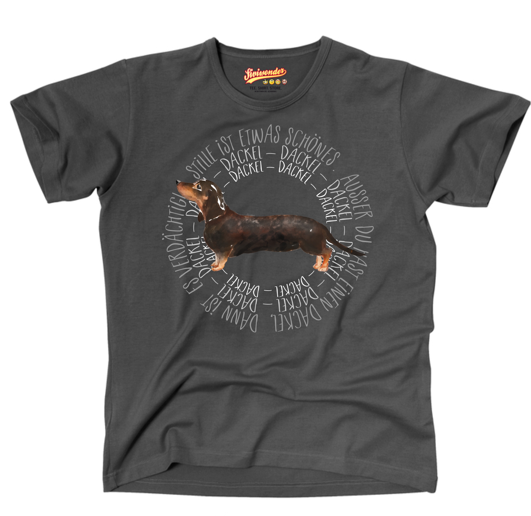 DACKEL UNISEX T-SHIRT CIRCLE Watercolor by SIVIWONDER