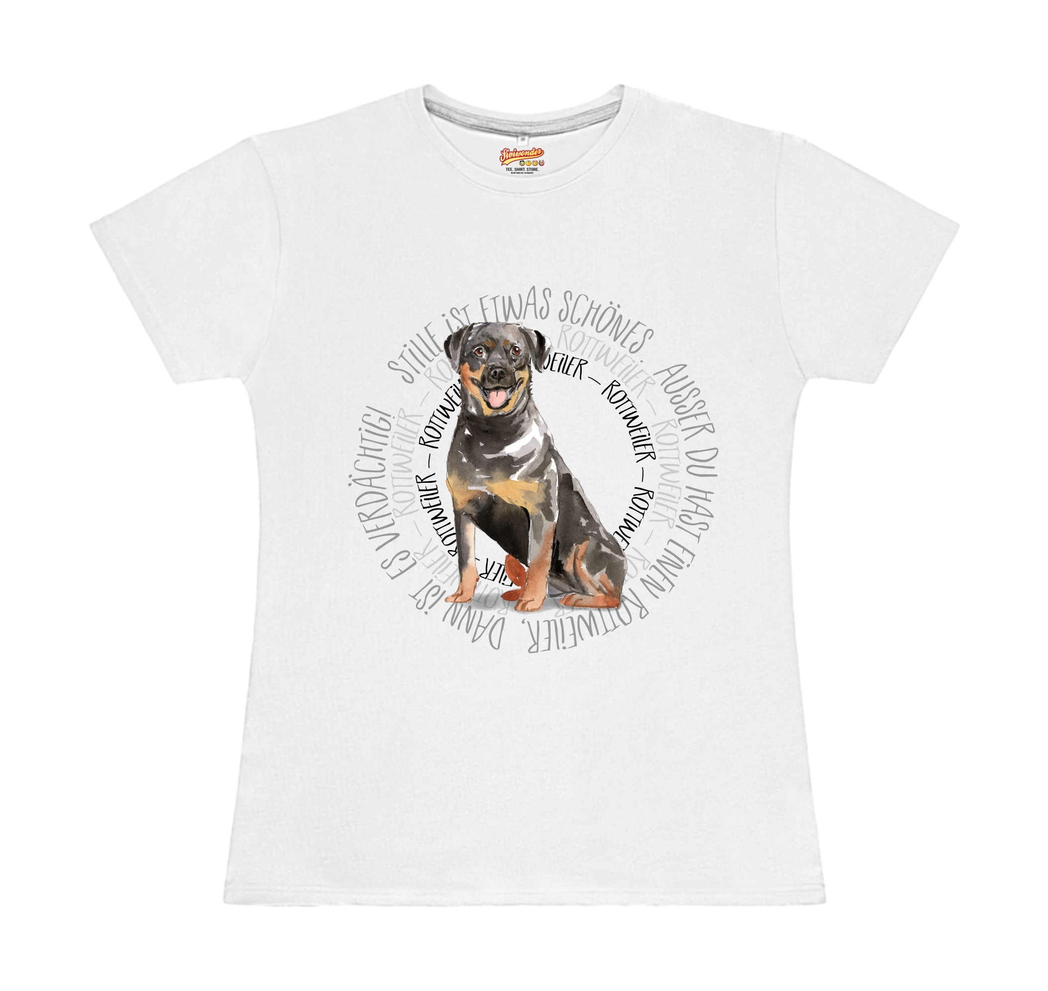 ROTTWEILER DAMEN T-SHIRT CIRCLE Watercolor by SIVIWONDER