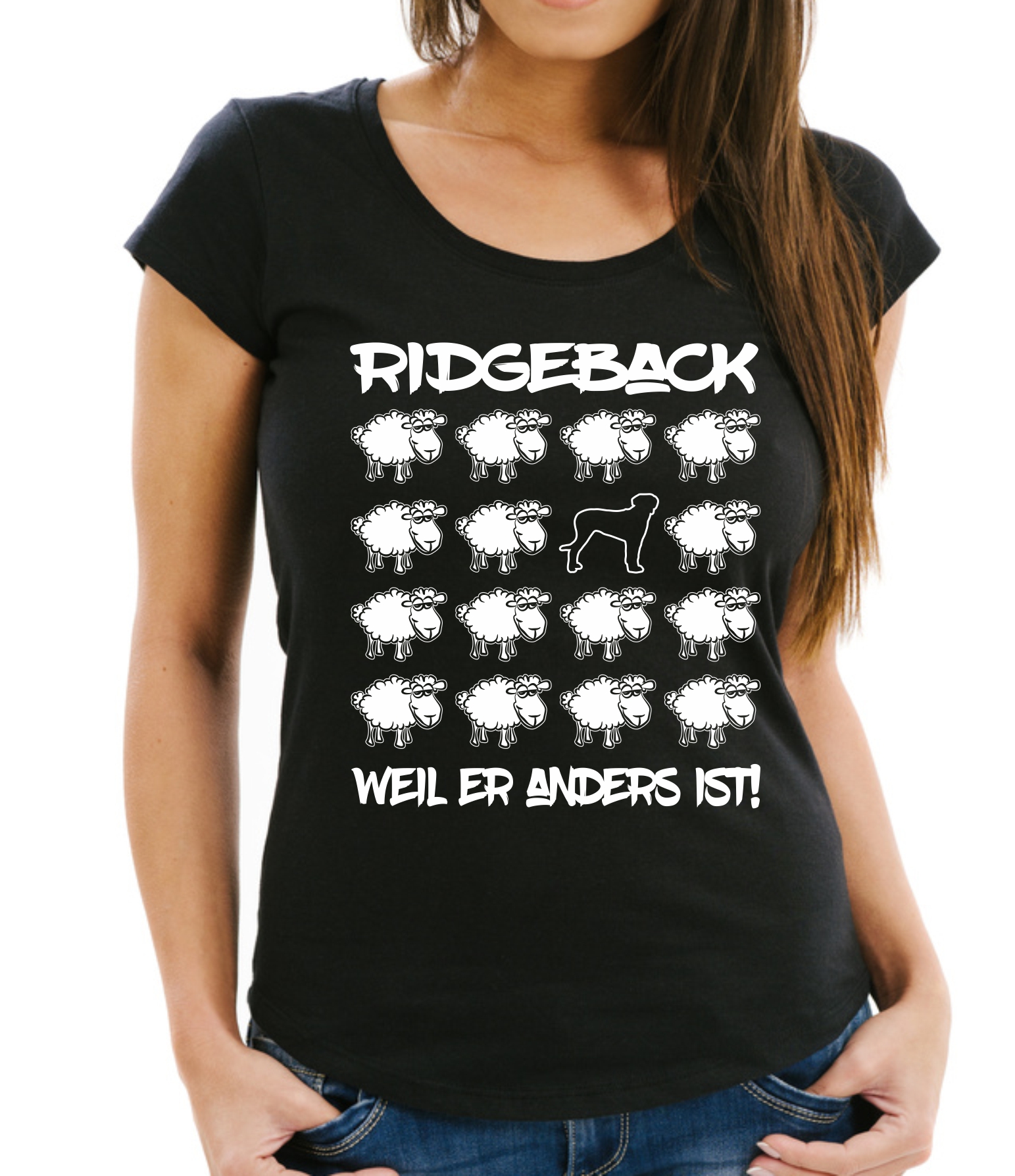 RHODESIAN RIDGEBACK DAMEN T-SHIRT BLACK SHEEP by SIVIWONDER
