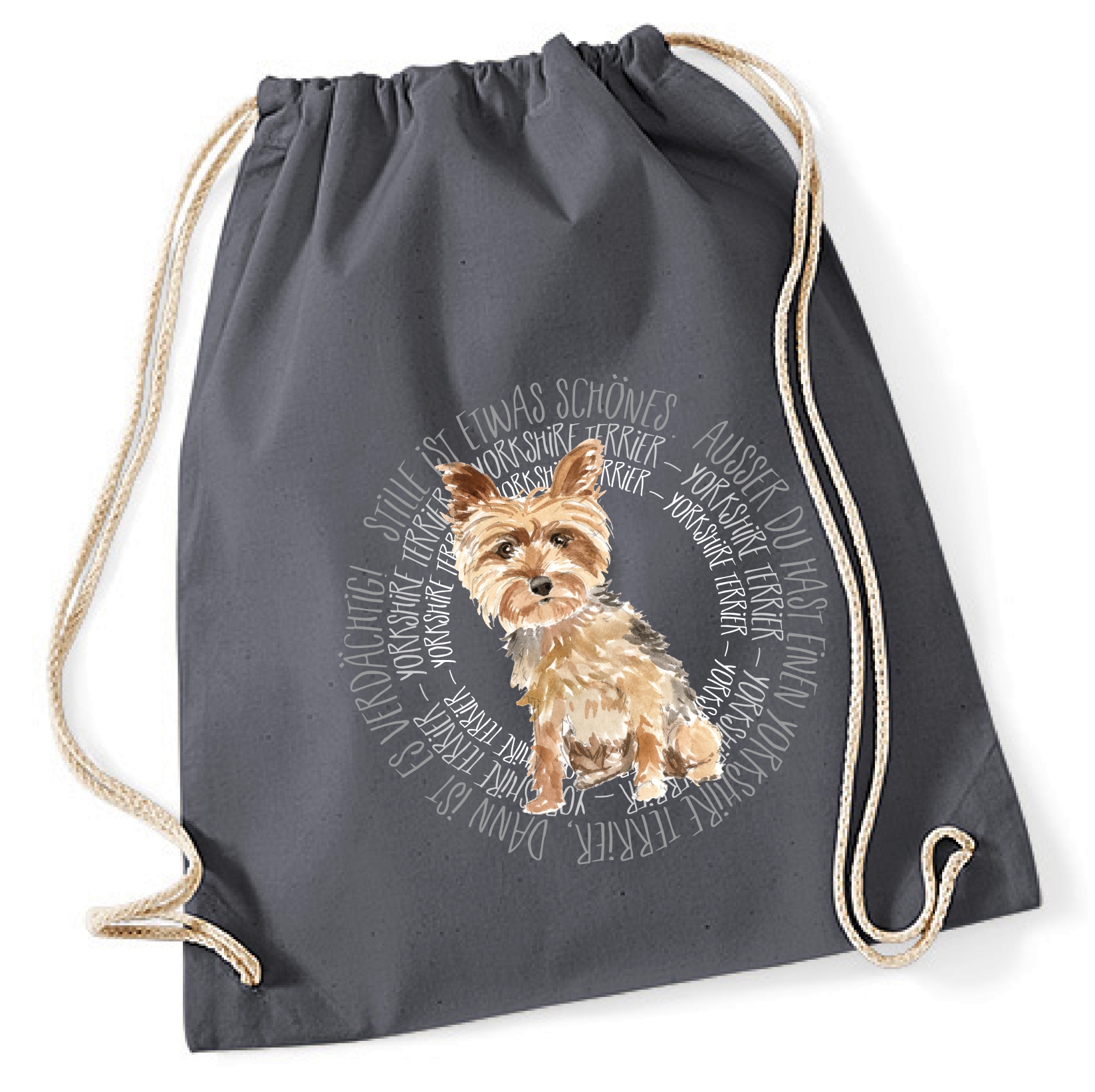 YORKSHIRE TERRIER TURNBEUTEL CIRCLE Watercolor by SIVIWONDER