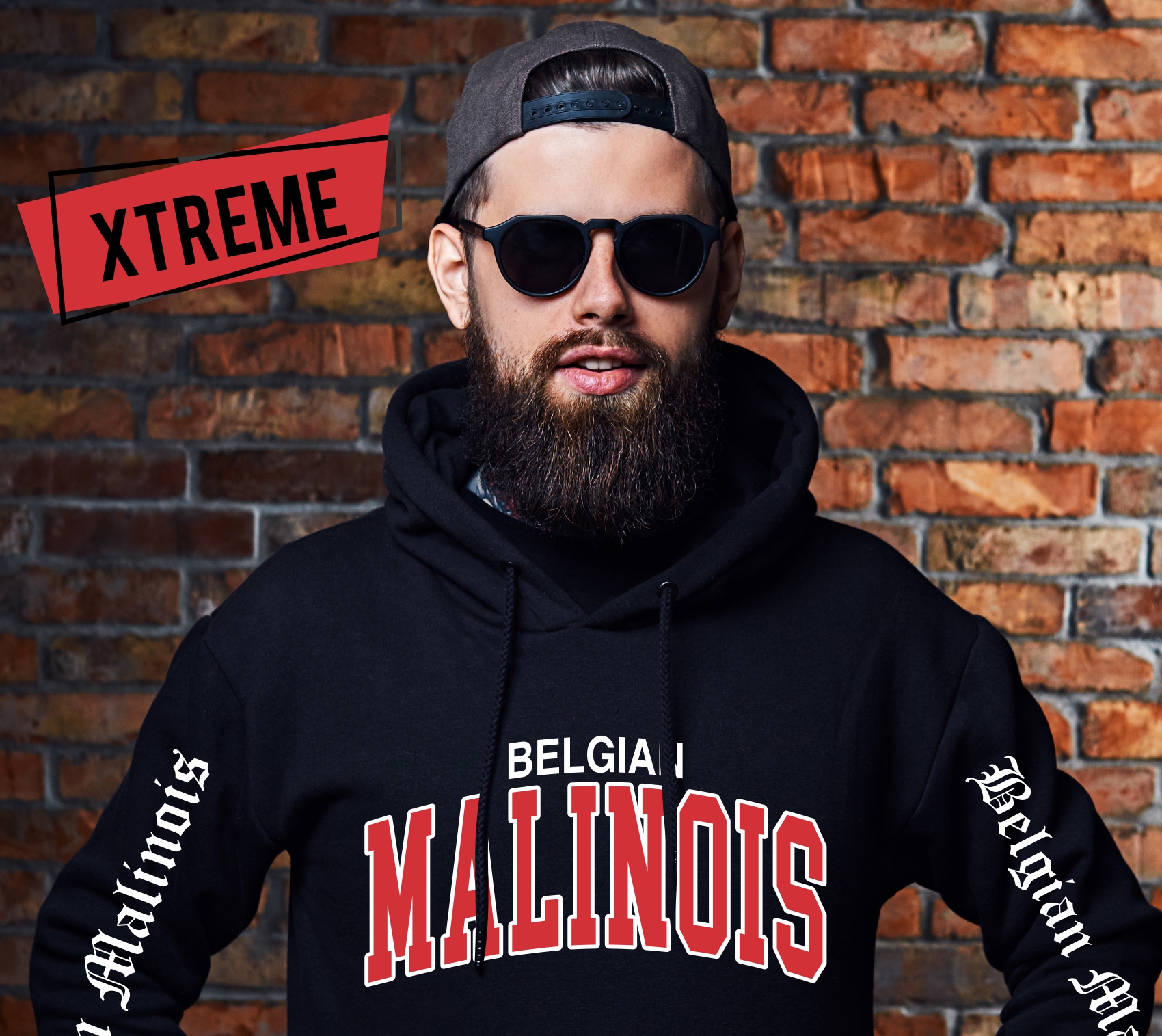 Malinois Belgian Mali Belgischer Schäferhund Hoodie Unisex Sweatshirt Extreme Hundemotiv