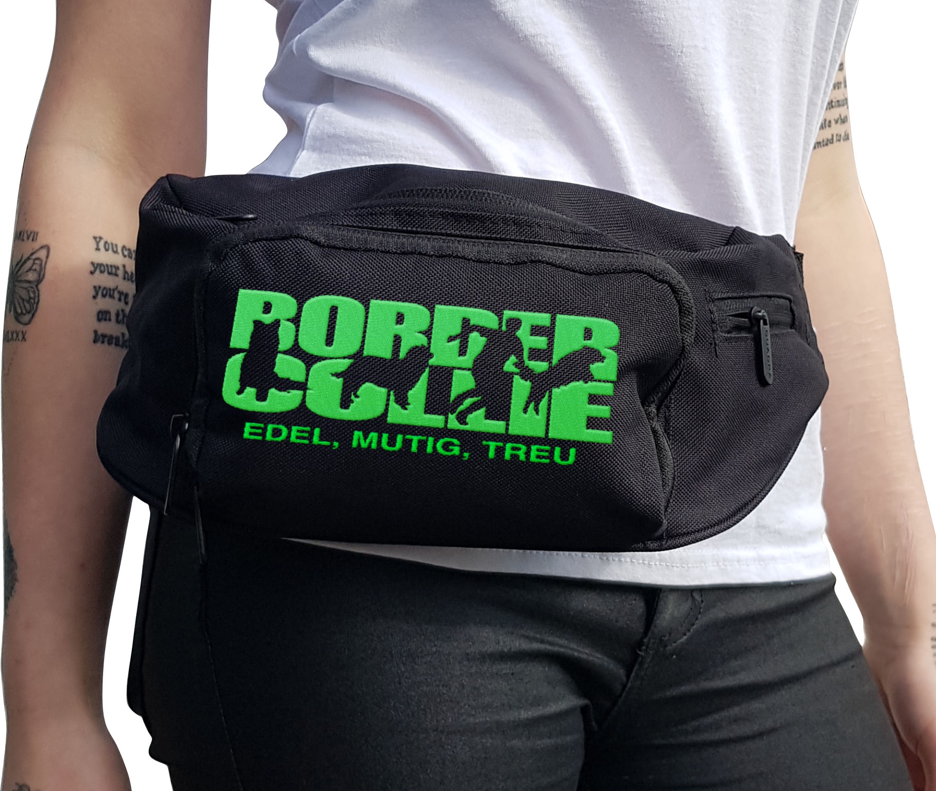 Border Collie Dog Hundesport Gürteltasche Bauchtasche Hund Stickerei