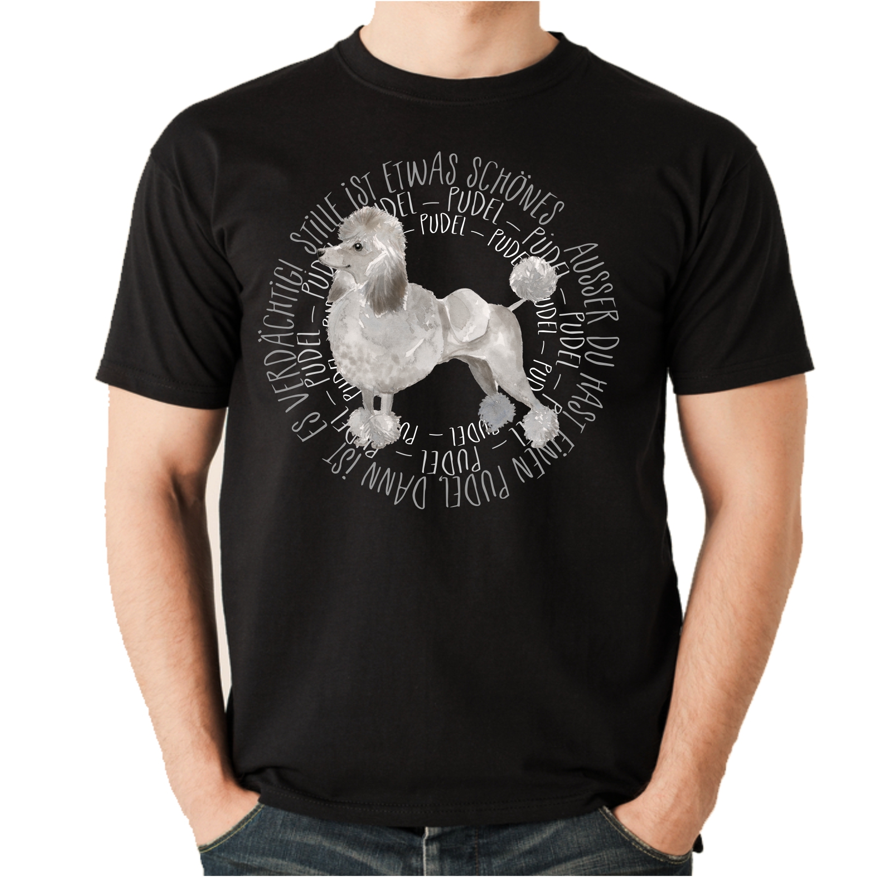 PUDEL UNISEX T-SHIRT CIRCLE Watercolor by SIVIWONDER