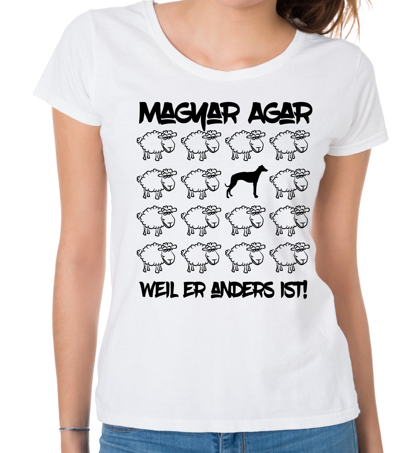 MAGYAR AGAR DAMEN T-SHIRT BLACK SHEEP by SIVIWONDER