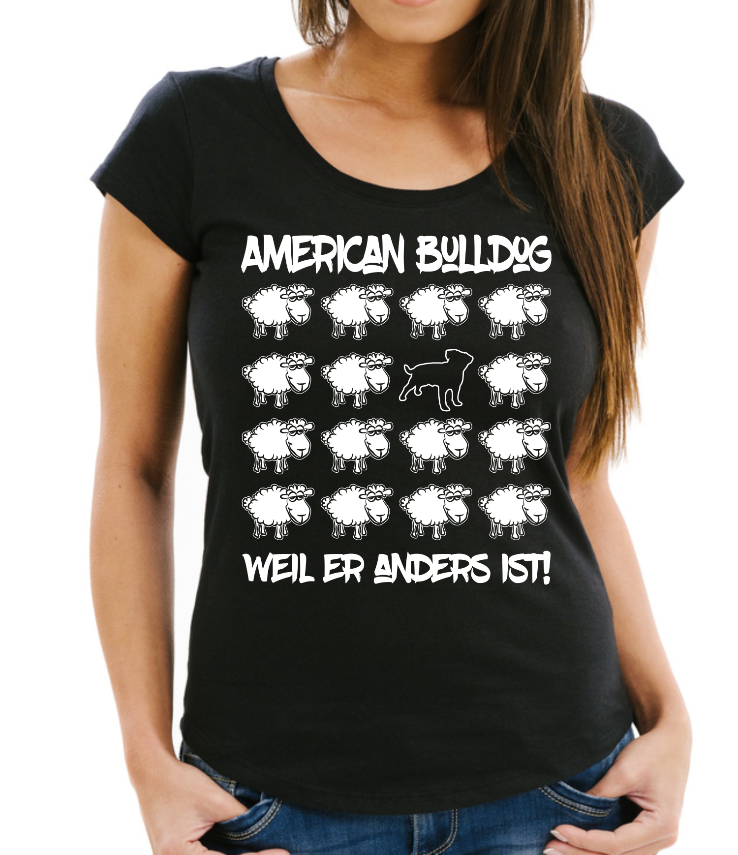 AMERICAN BULLDOG DAMEN T-SHIRT BLACK SHEEP by SIVIWONDER