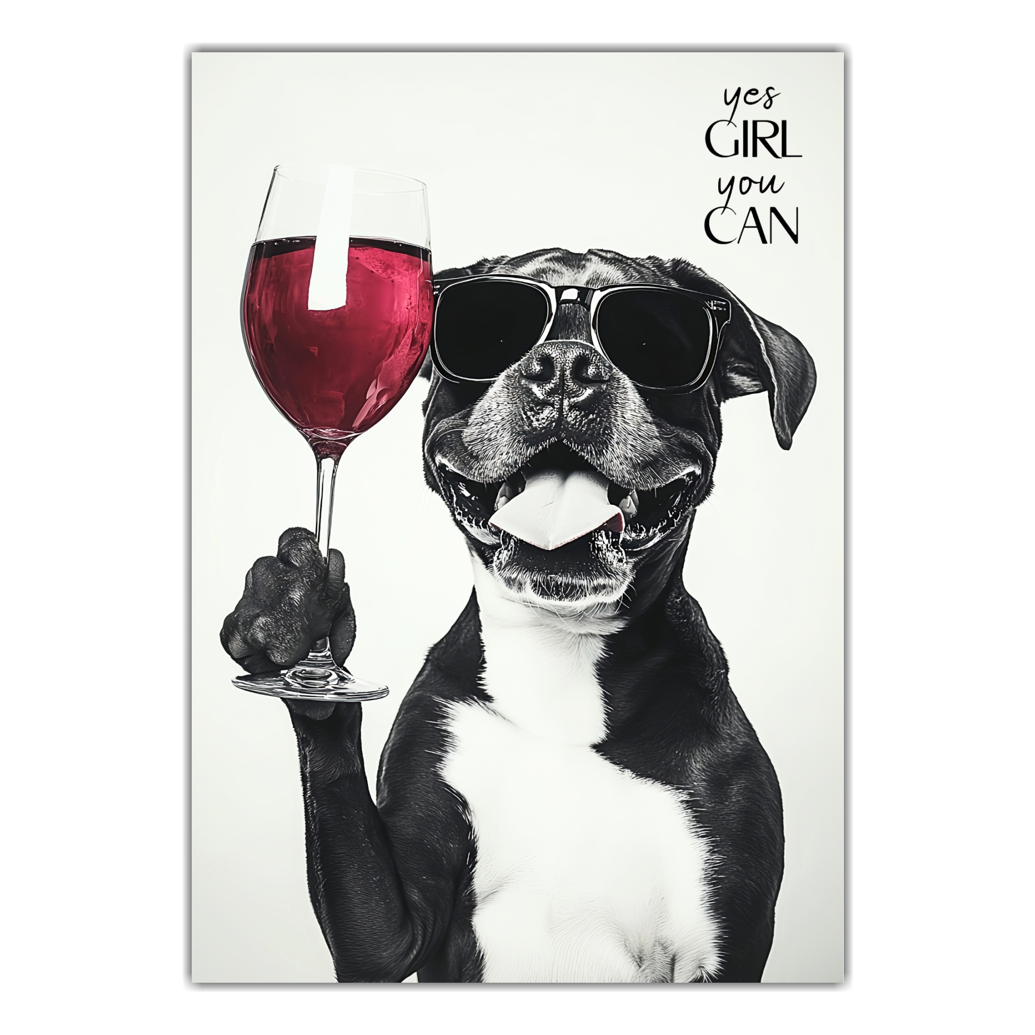 Schild Hund Boxer Artprint Wein Spruch Deko Wanddekor Geschenkidee Weinliebhaber Quotes