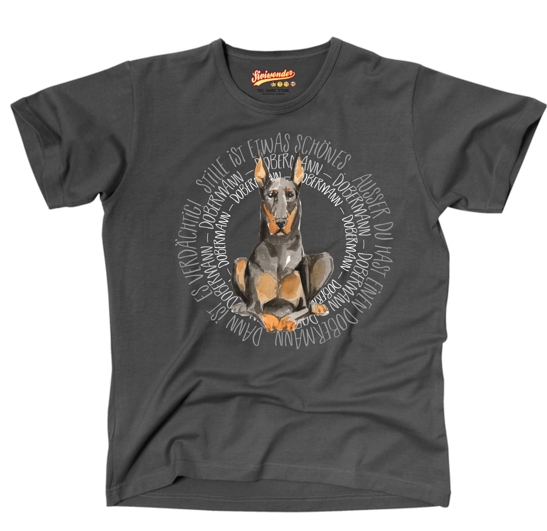 DOBERMANN UNISEX T-SHIRT CIRCLE Watercolor by SIVIWONDER