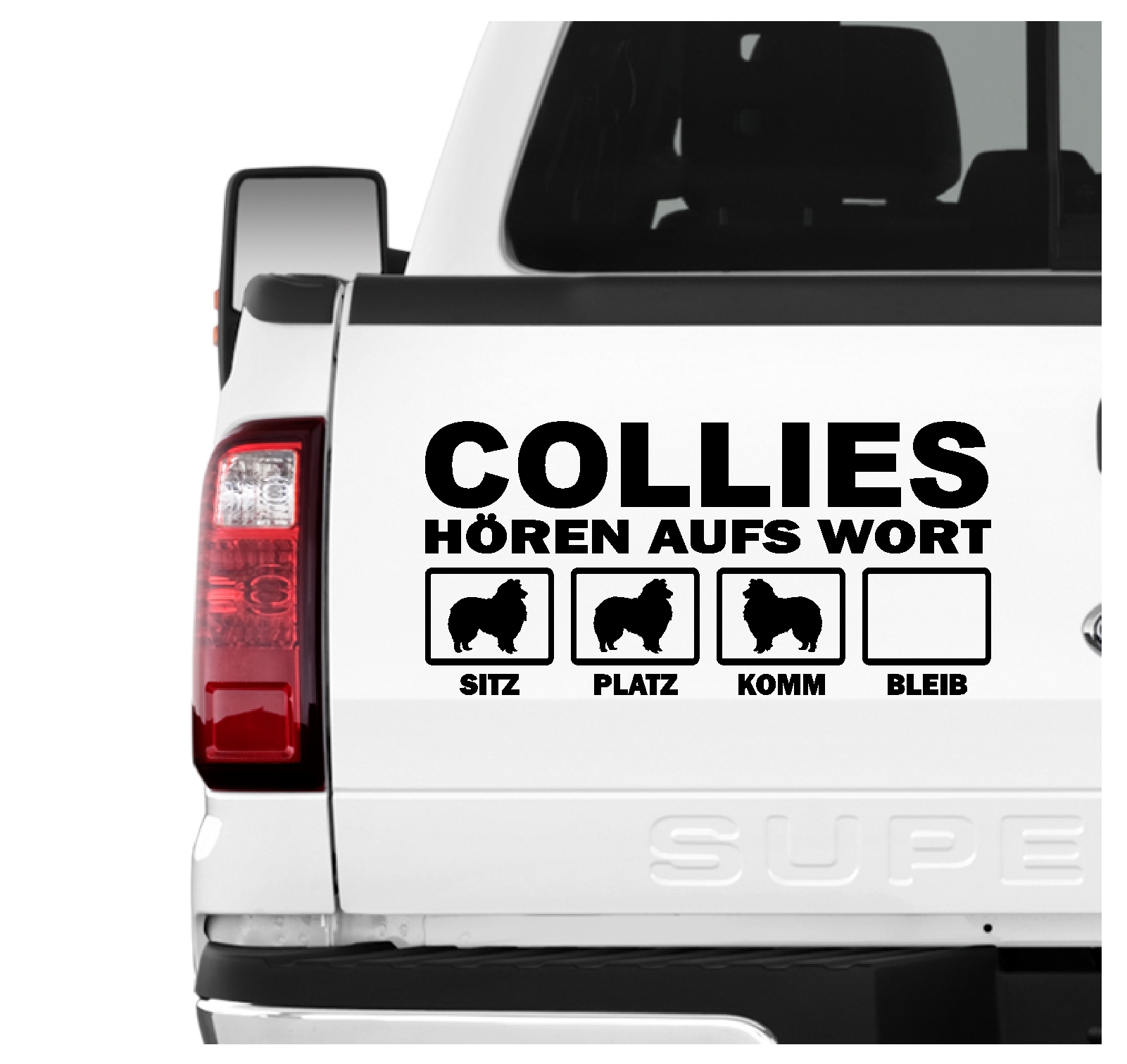 Collie Langhaar Langhaarcollie Lassie Schottischer Schäferhund  Dog  Hört aufs Wort Hunde Aufkleber Sticker Autoaufkleber