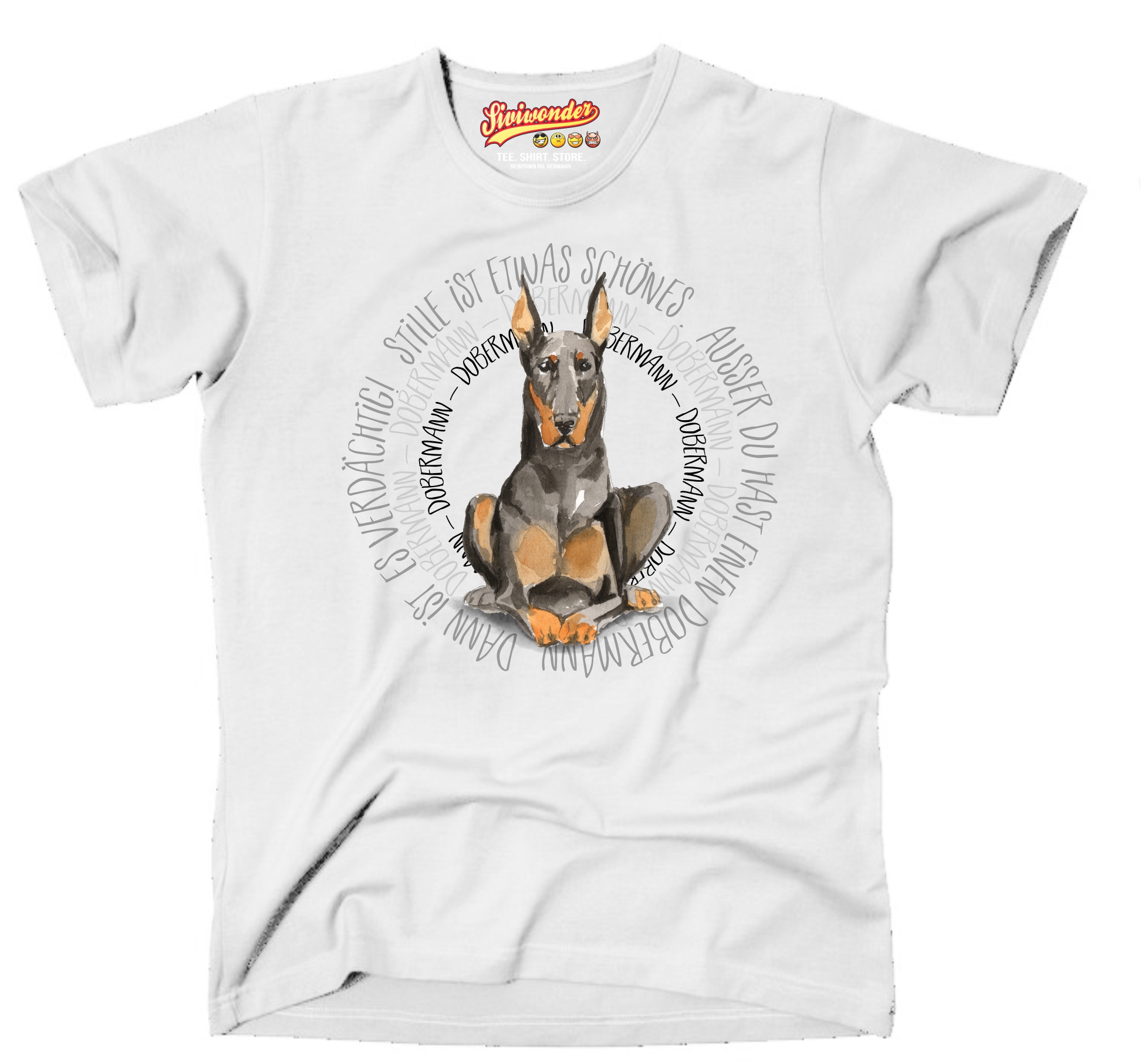 DOBERMANN UNISEX T-SHIRT CIRCLE Watercolor by SIVIWONDER