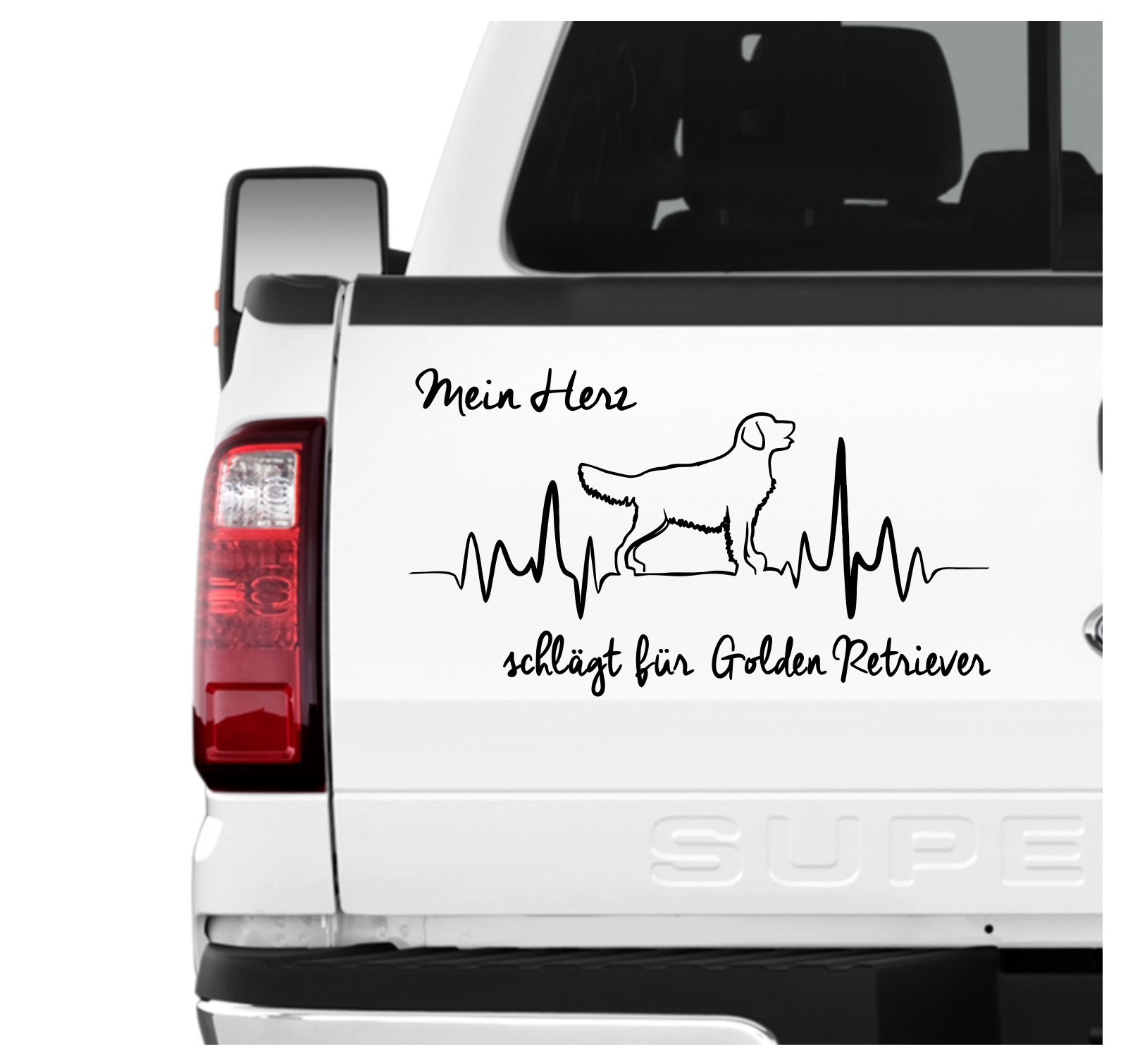 Golden Retriever Goldie Dog Hundeaufkleber Herz AUTOAUFKLEBER Hunde HEARTBEAT EKG by SIVIWONDER