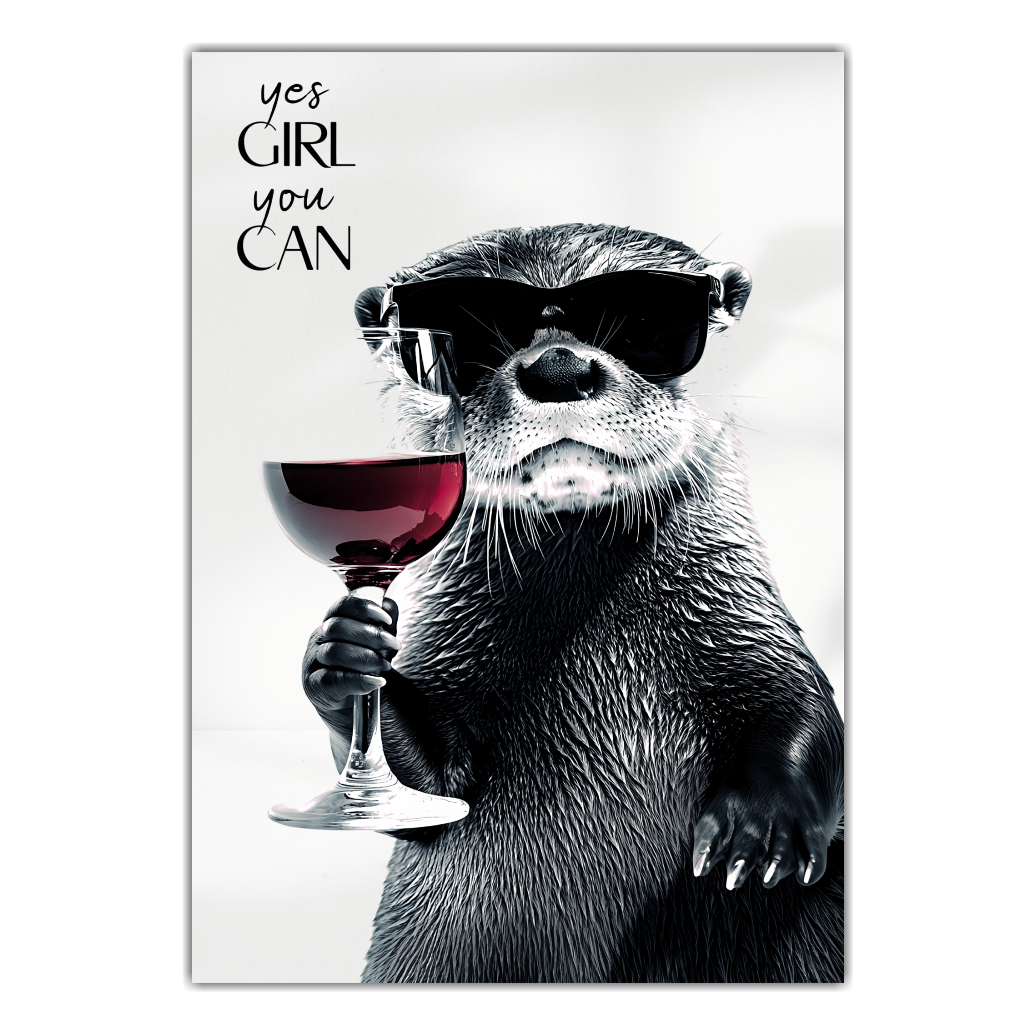 Schild Otter Artprint Wein Spruch Deko Wanddekor Geschenkidee Quotes Weinliebhaber