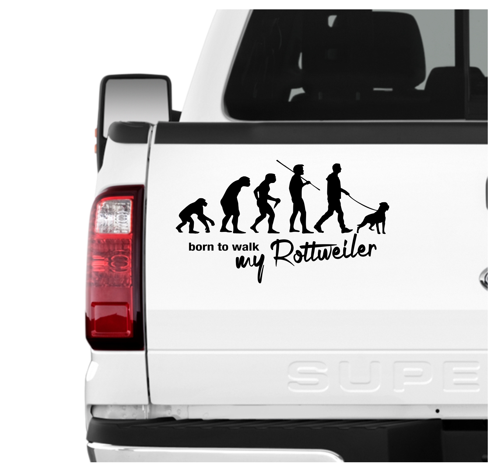 Rottweiler Rottie Rotty Rott Evolution Born to Walk Hunde Aufkleber Sticker Autoaufkleber Wandtattoo Tattoo