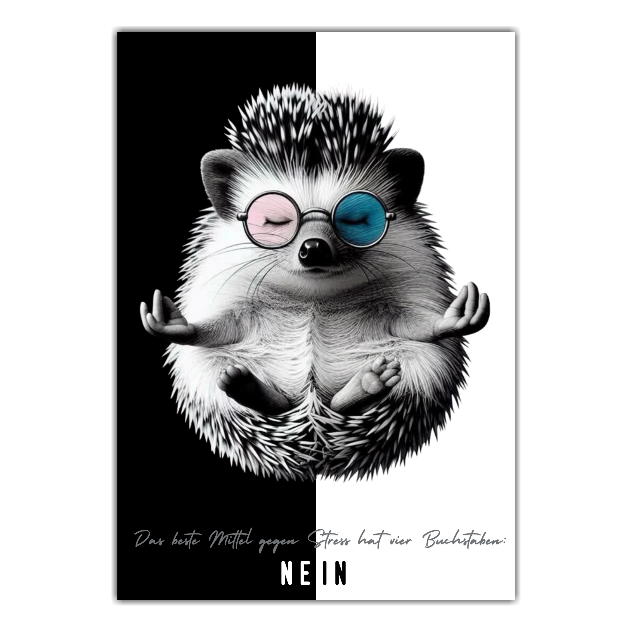 Schild Igel Artprint Yoga Spruch Deko Nein Wanddekor Geschenkidee Quotes Positive Motivation