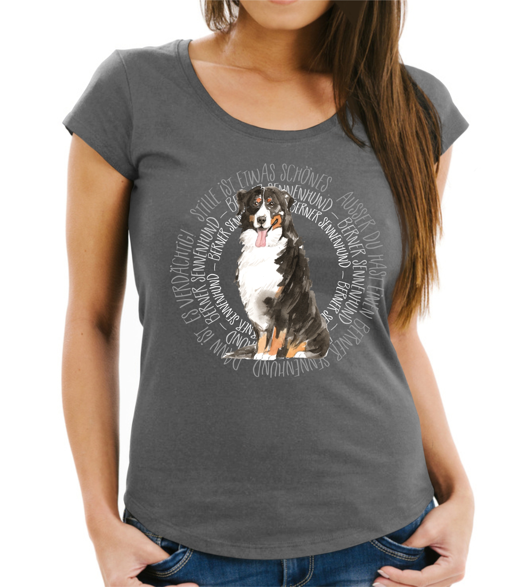 BERNER SENNENHUND DAMEN T-SHIRT CIRCLE Watercolor by SIVIWONDER