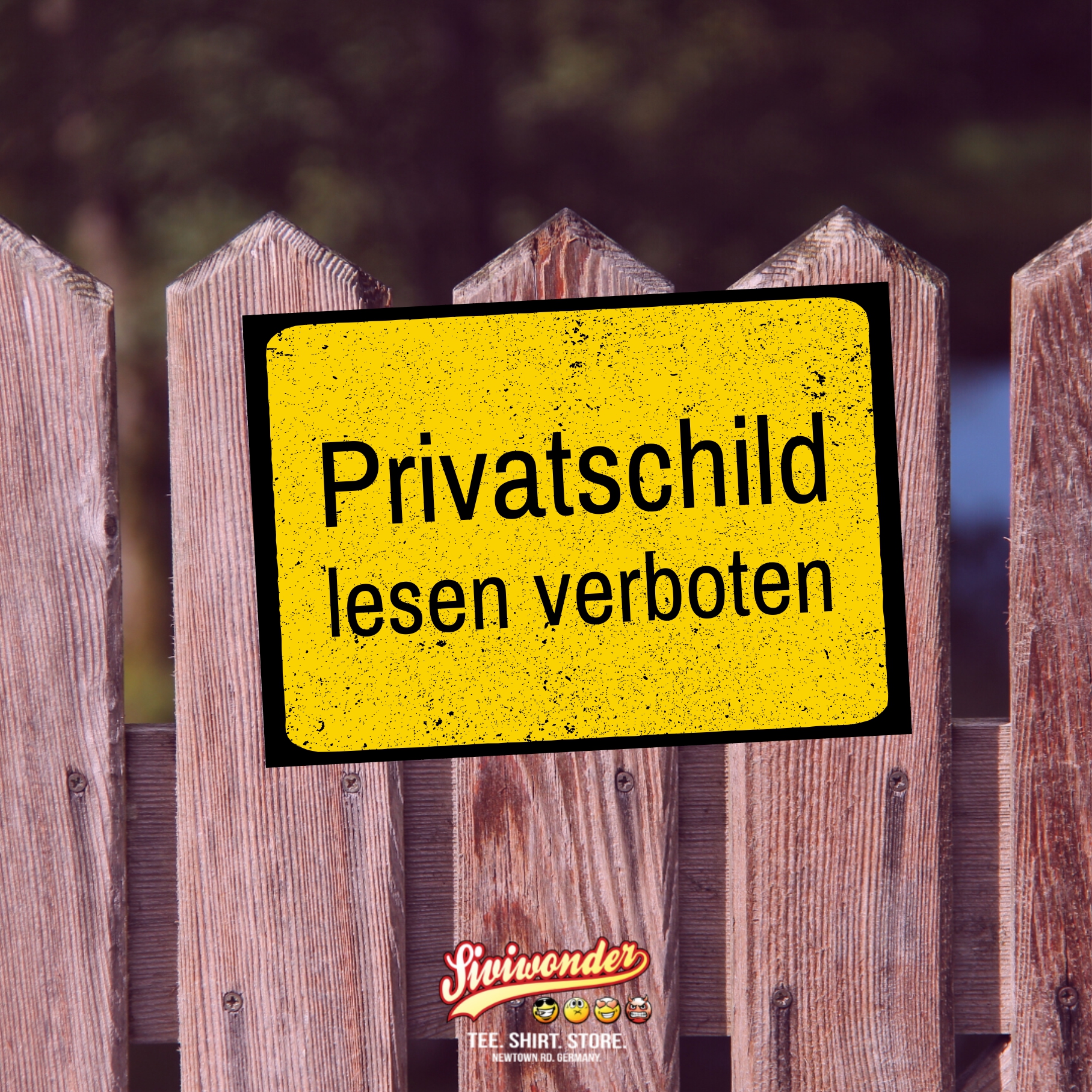 Privatschild lesen verboten.  Türschild Warnschild Privatgrundstück lustiges Spaß Schild  happy Design by Siviwonder