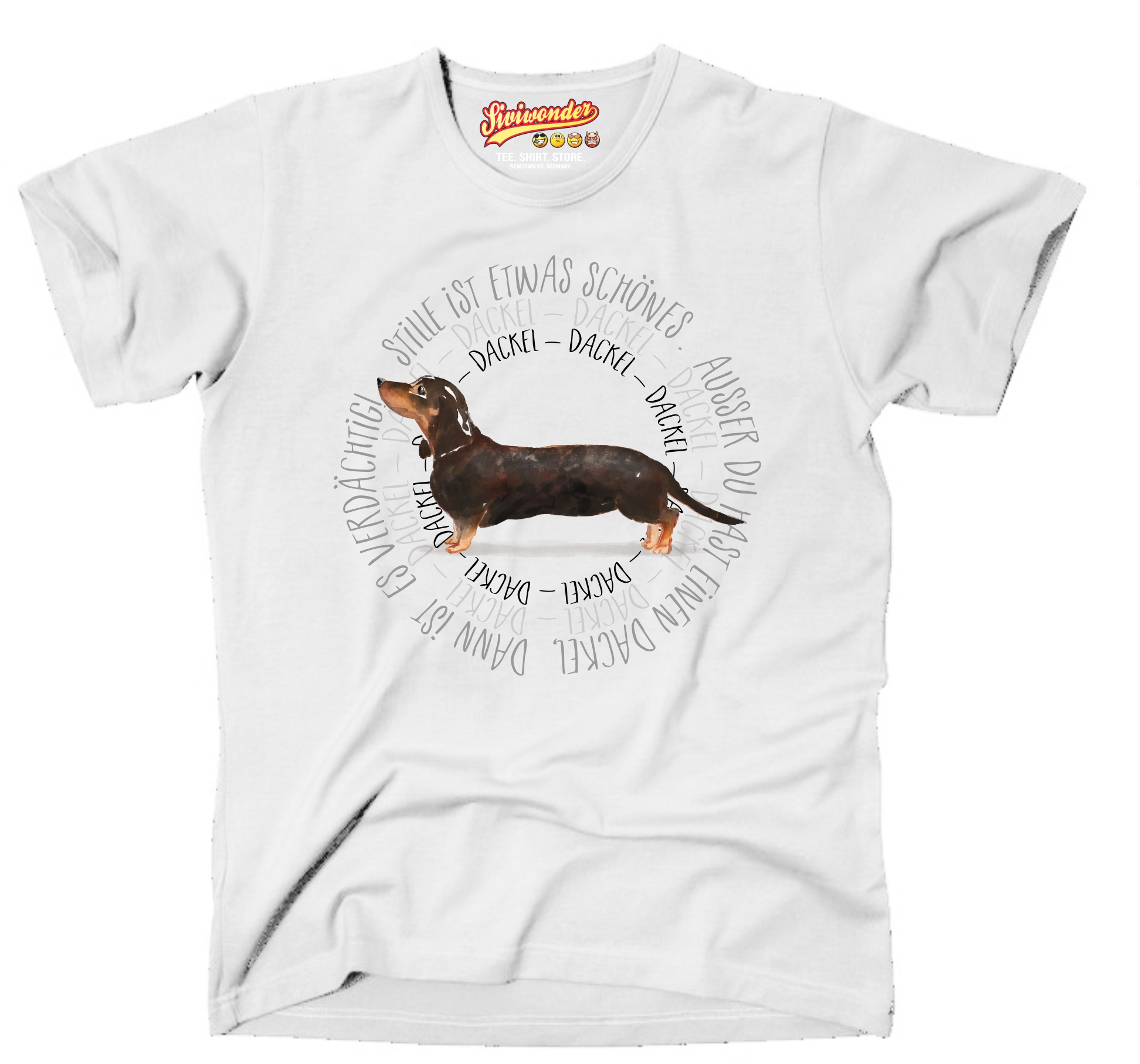 DACKEL UNISEX T-SHIRT CIRCLE Watercolor by SIVIWONDER