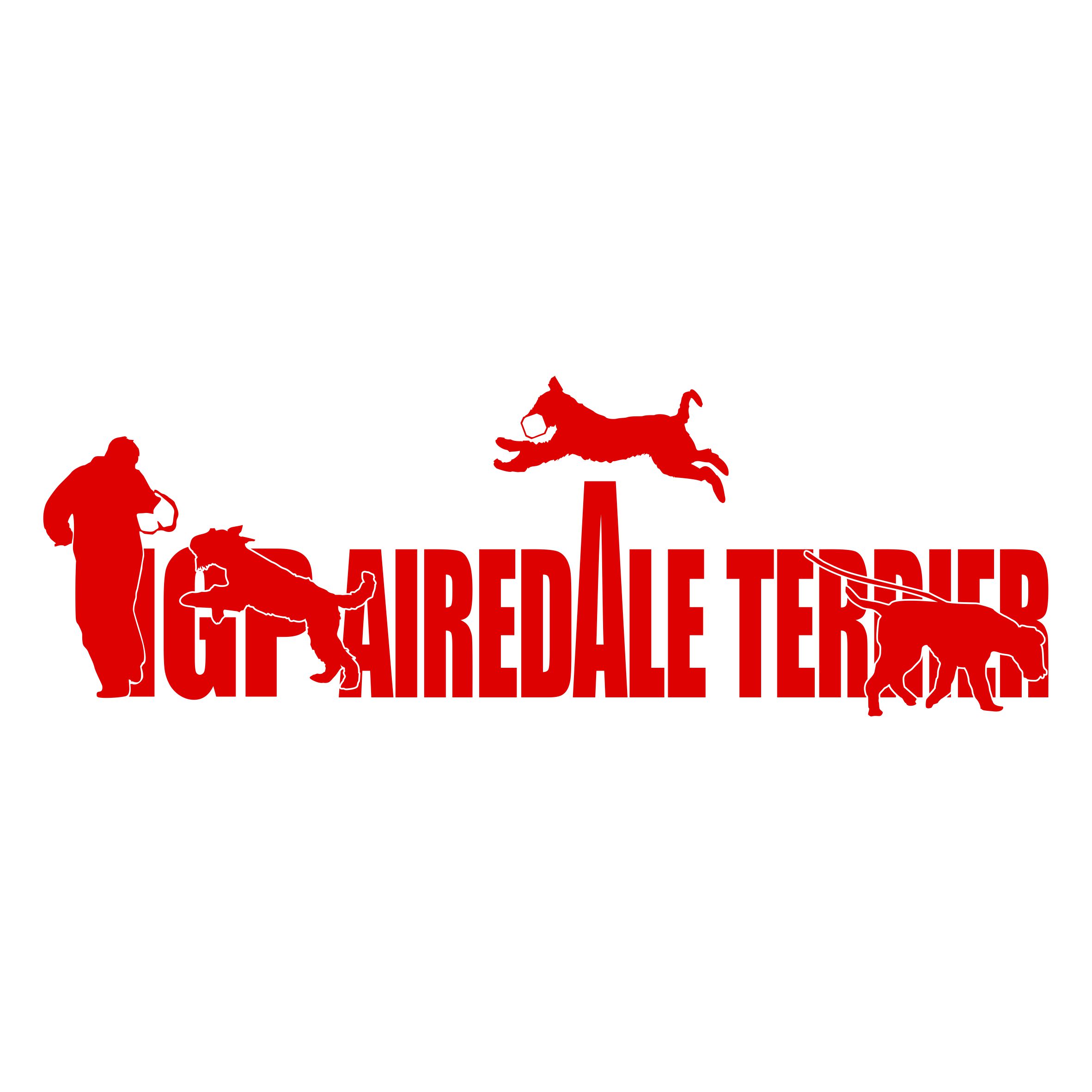AIREDALE TERRIER AUTOAUFKLEBER IGP Schrift by SIVIWONDER IPO