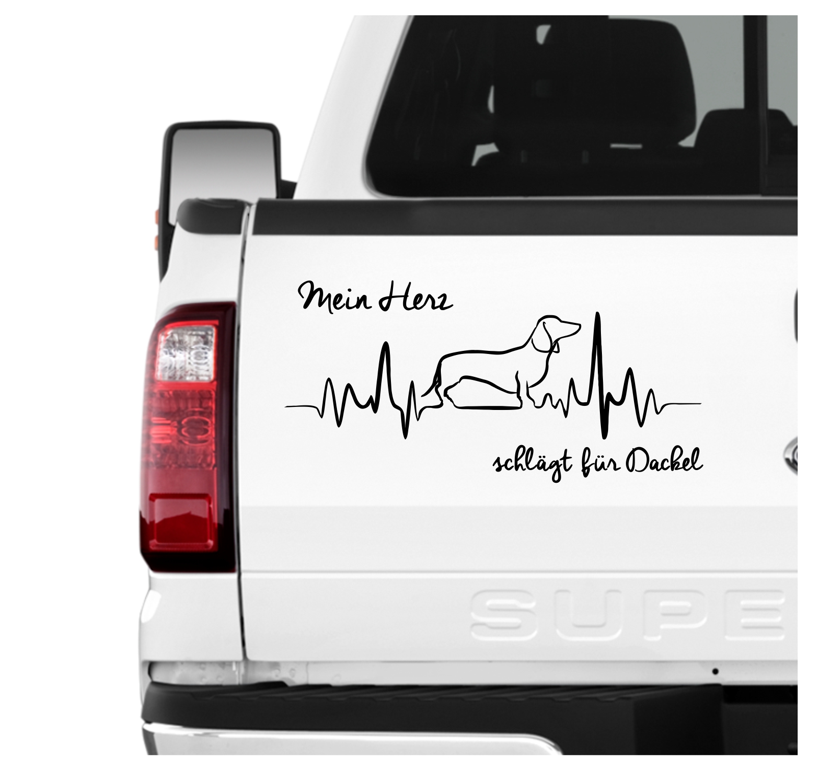 Dackel Teckel Dachshund Wiener  Dog Hundeaufkleber Herz AUTOAUFKLEBER Hunde HEARTBEAT EKG by SIVIWONDER