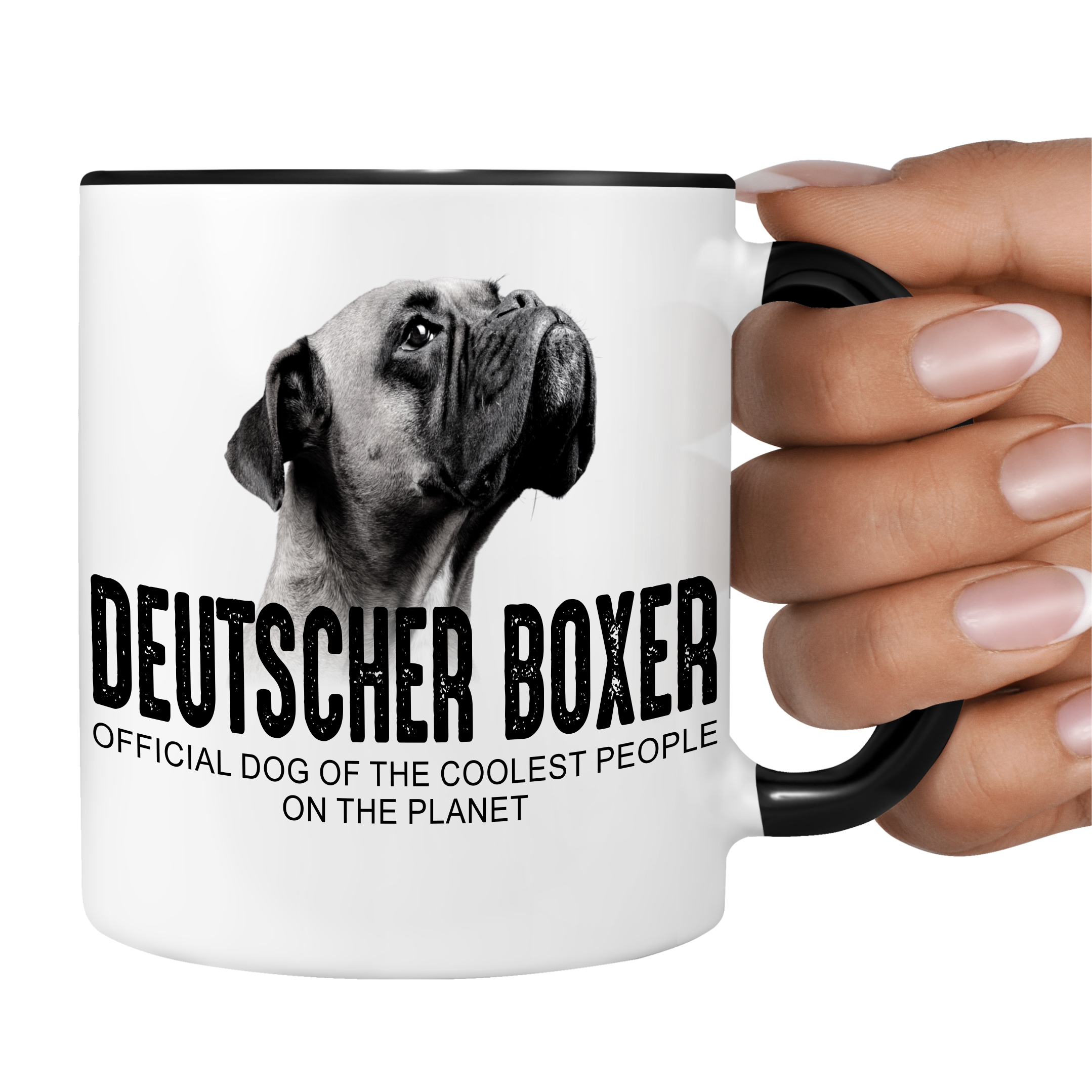 deutscher Boxer  Dog cool Leute lustig Dog Tasse Kaffeetasse Kaffeebecher happy Design by Siviwonder