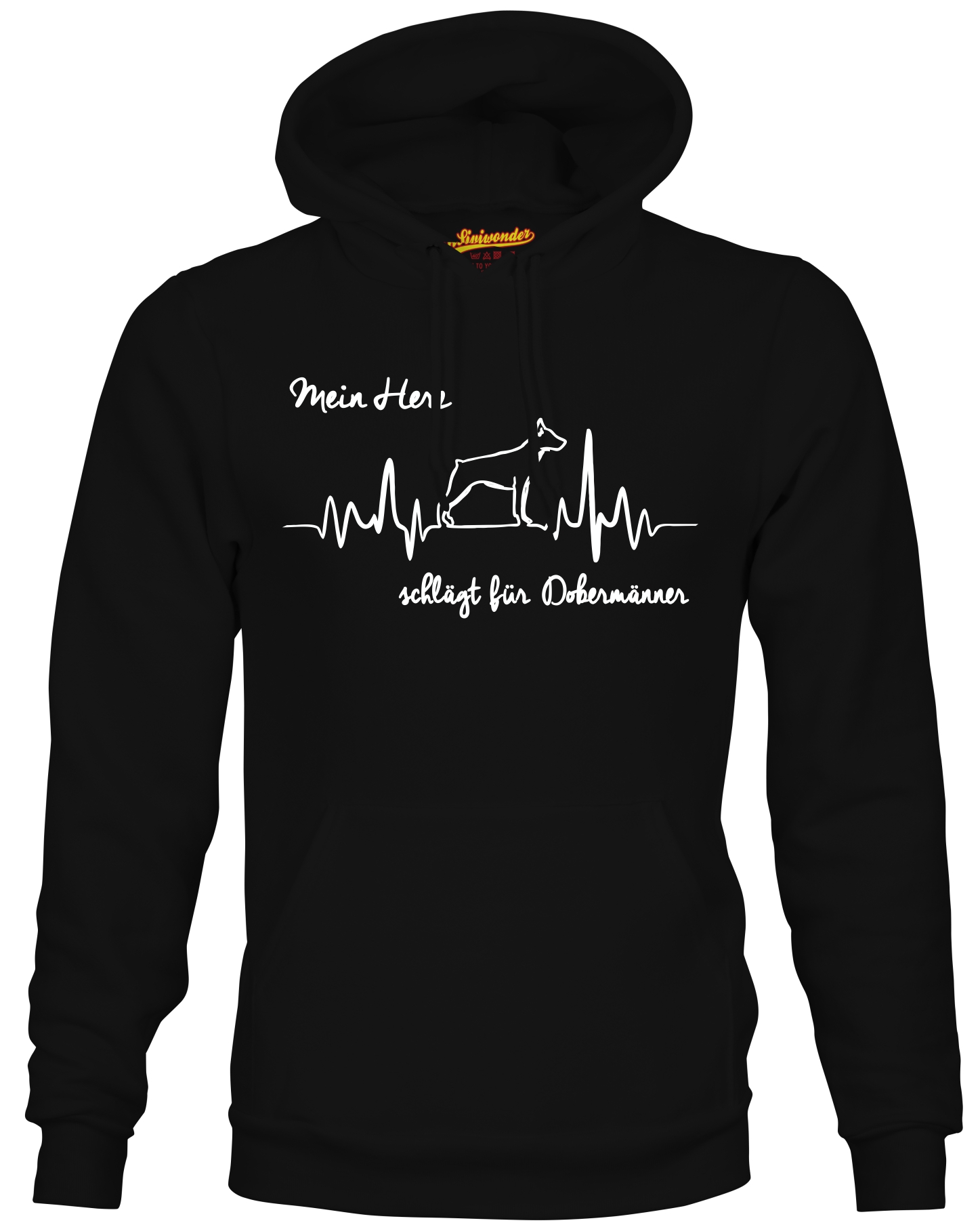 DOBERMANN SWEATSHIRT HEARTBEAT   Hund Hundemotiv Herz Hoodie