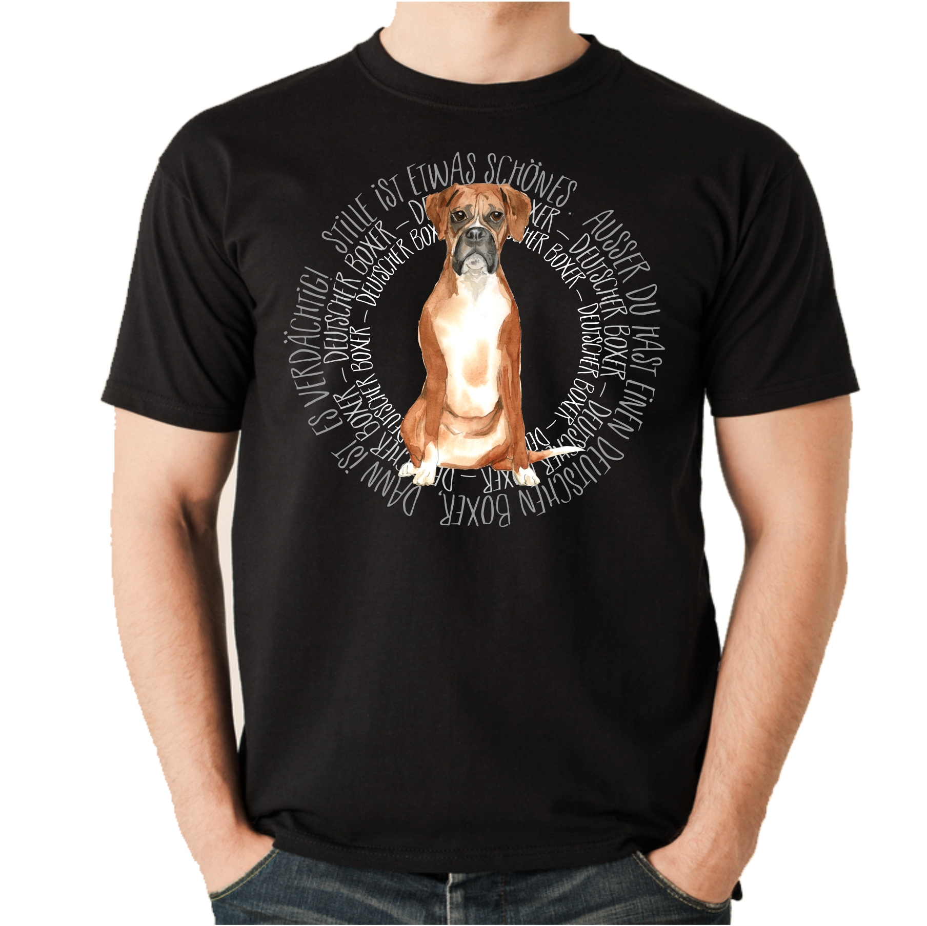 BOXER UNISEX T-SHIRT CIRCLE Watercolor by SIVIWONDER